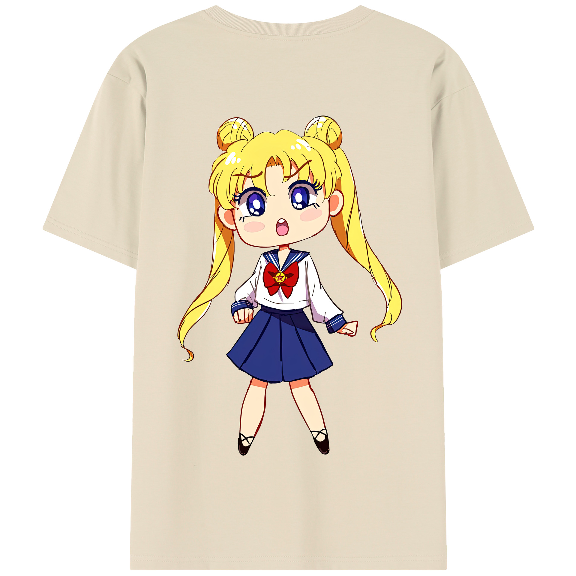 （画像用） 美少女戦士セーラームーン 愛野 美奈子 あいの みなこ Sailor Moon Aino Minako 綿100％半袖Tシャツ（背面プリント）