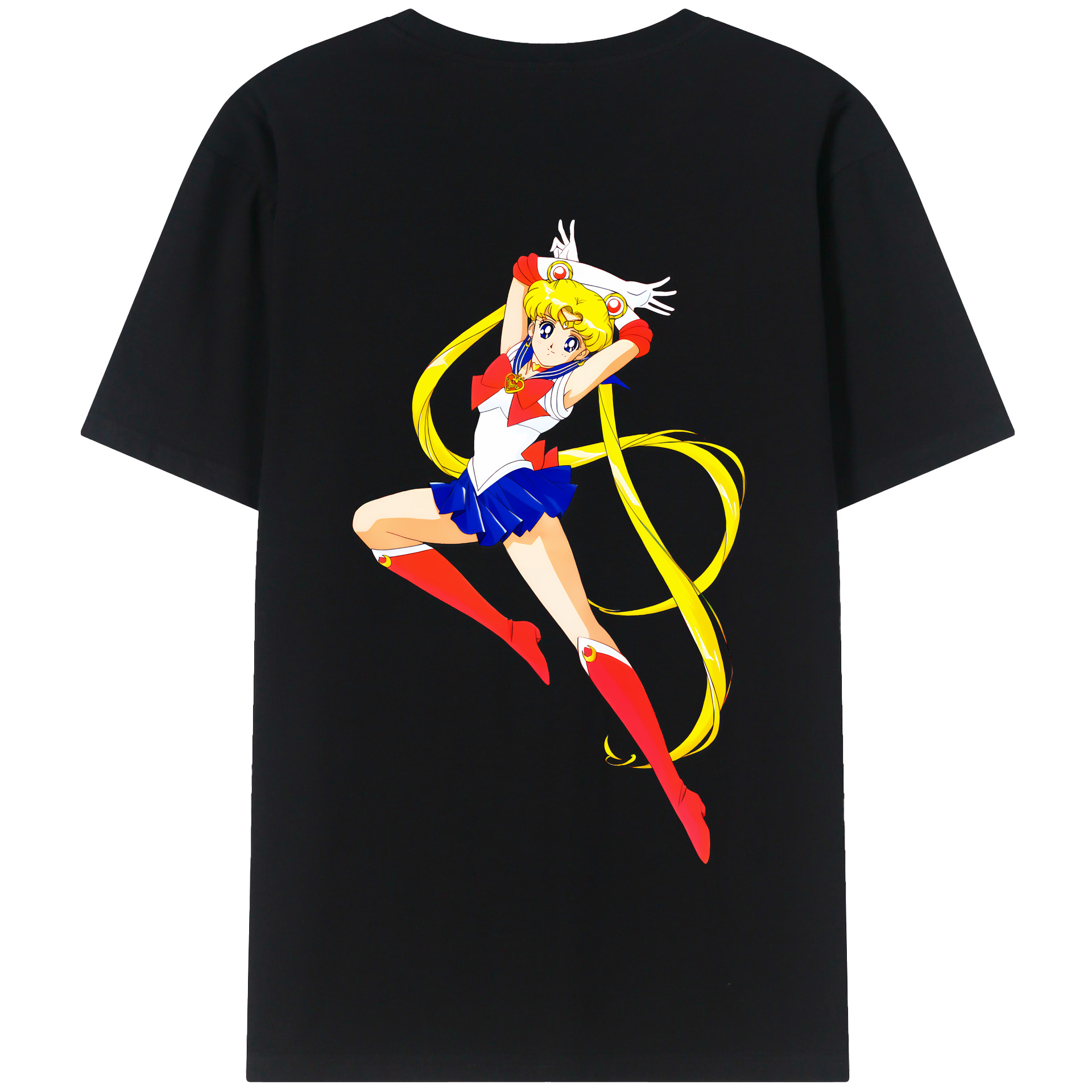 （画像用） 美少女戦士セーラームーン 月野 うさぎ つきの うさぎ Sailor Moon Tsukino Usagi 綿100％半袖Tシャツ（背面プリント）