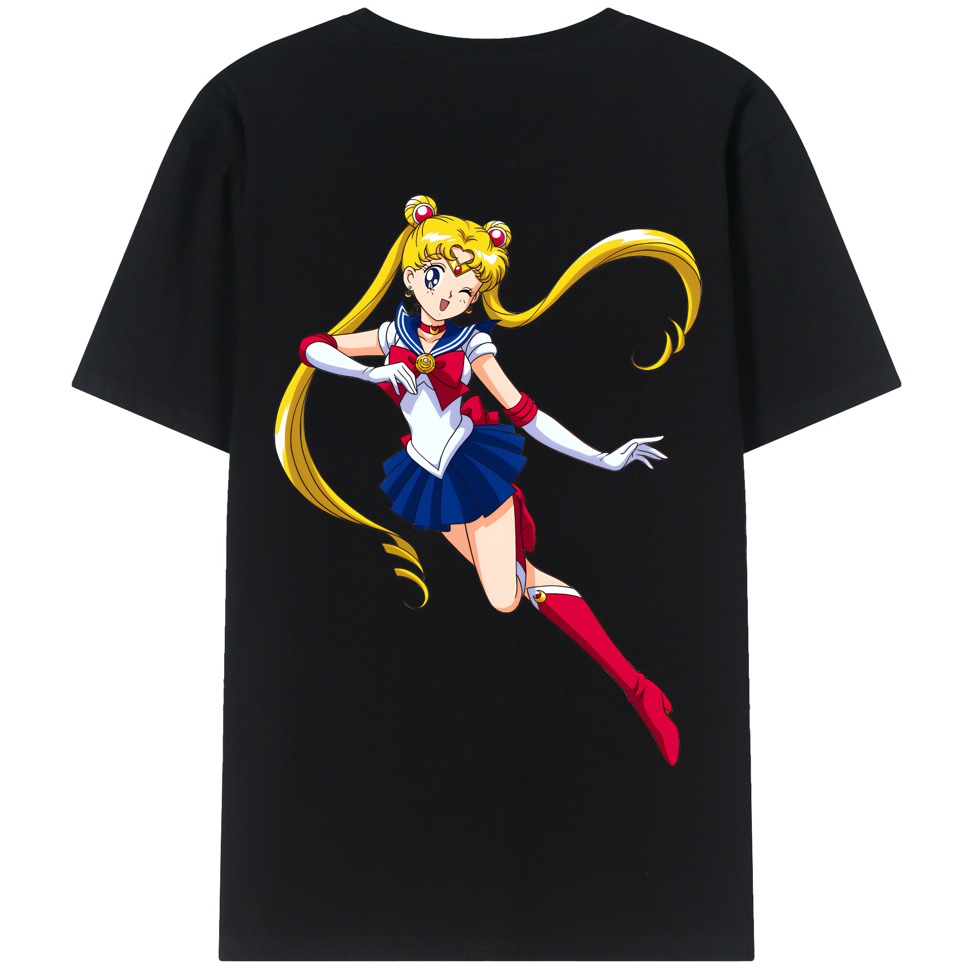 （画像用） 美少女戦士セーラームーン 月野 うさぎ つきの うさぎ Sailor Moon Tsukino Usagi 綿100％半袖Tシャツ（背面プリント）