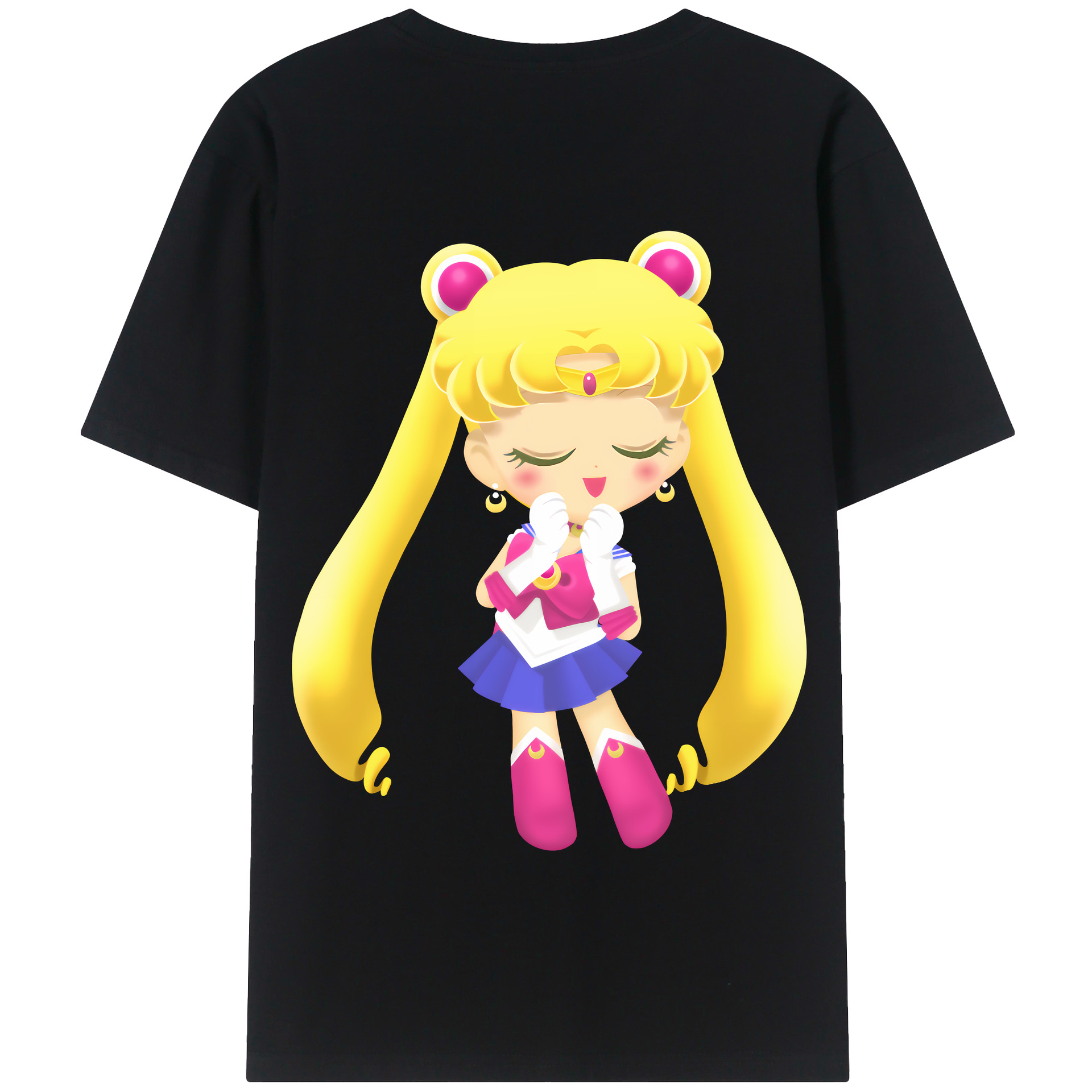 （画像用） 美少女戦士セーラームーン 月野 うさぎ つきの うさぎ Sailor Moon Tsukino Usagi 綿100％半袖Tシャツ（背面プリント）