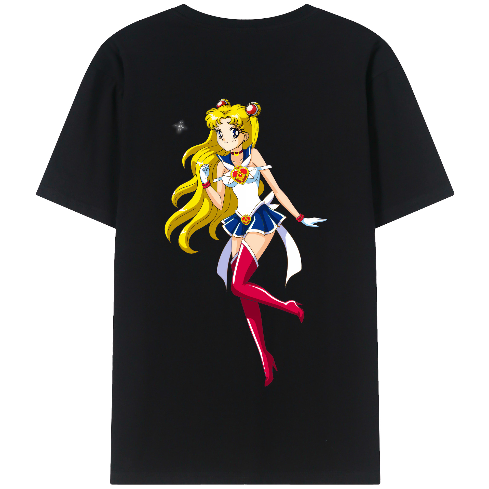 （画像用） 美少女戦士セーラームーン 月野 うさぎ つきの うさぎ Sailor Moon Tsukino Usagi 綿100％半袖Tシャツ（背面プリント）
