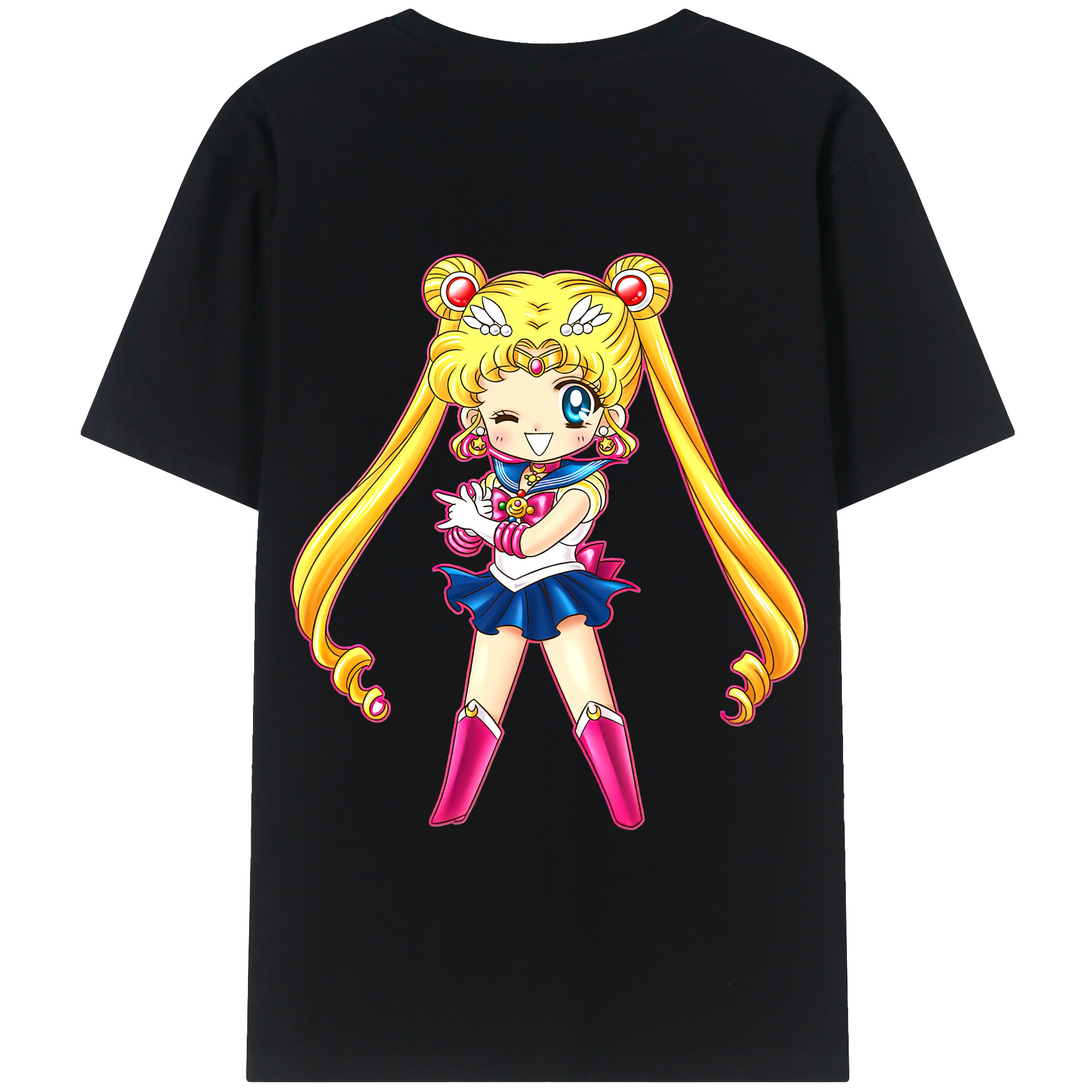 （画像用） 美少女戦士セーラームーン 月野 うさぎ つきの うさぎ Sailor Moon Tsukino Usagi 綿100％半袖Tシャツ（背面プリント）