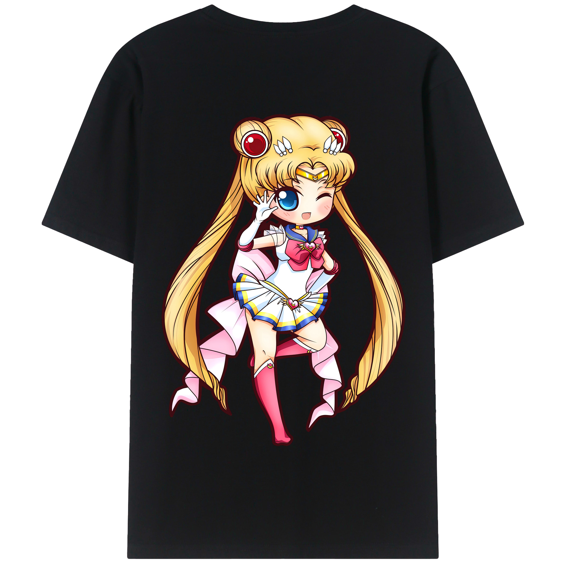 （画像用） 美少女戦士セーラームーン 月野 うさぎ つきの うさぎ Sailor Moon Tsukino Usagi 綿100％半袖Tシャツ（背面プリント）