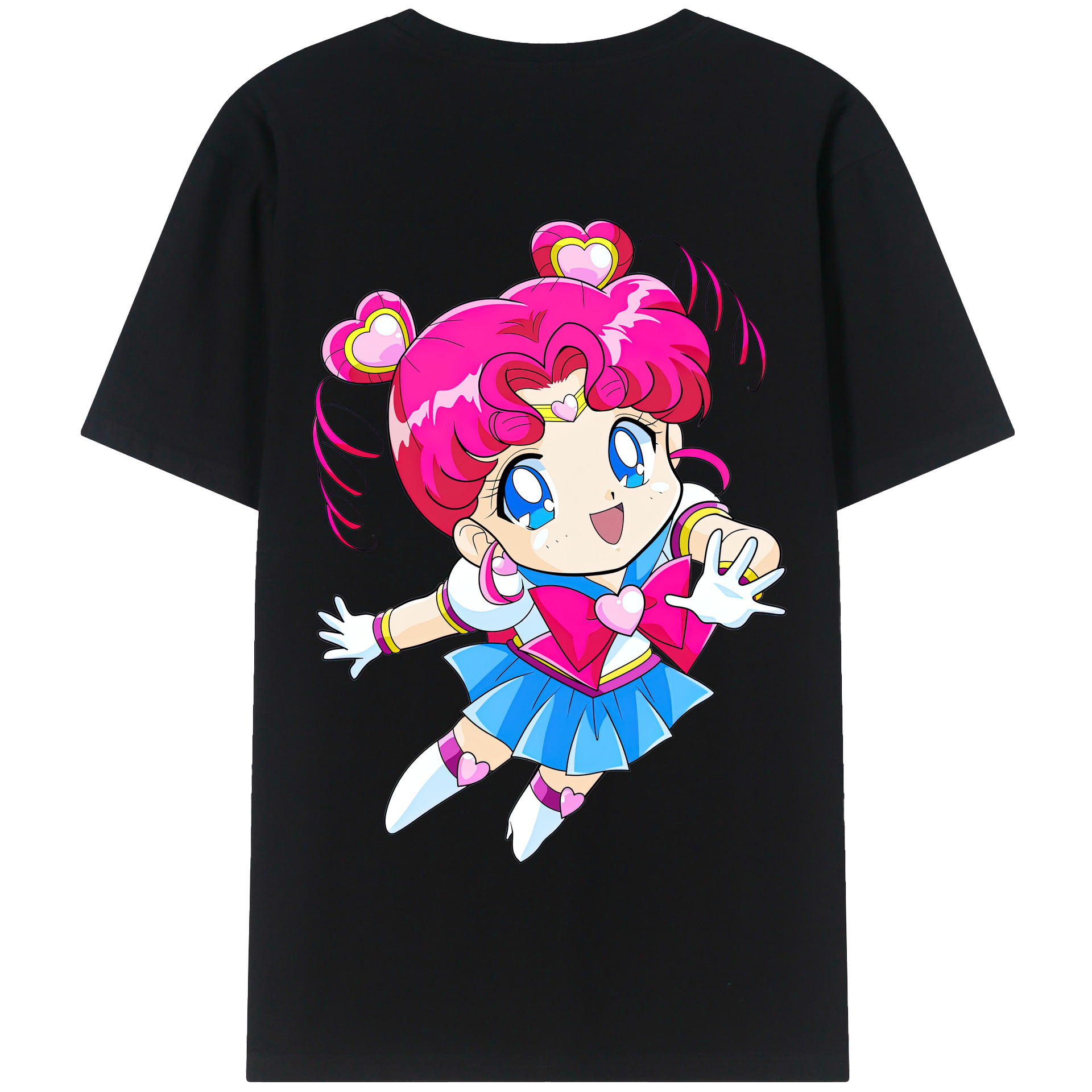 （画像用） 美少女戦士セーラームーン ちびうさ Sailor Moon Chibiusa Tsukino Usagi Small Lady Serenity 綿100％半袖Tシャツ（背面プリント）