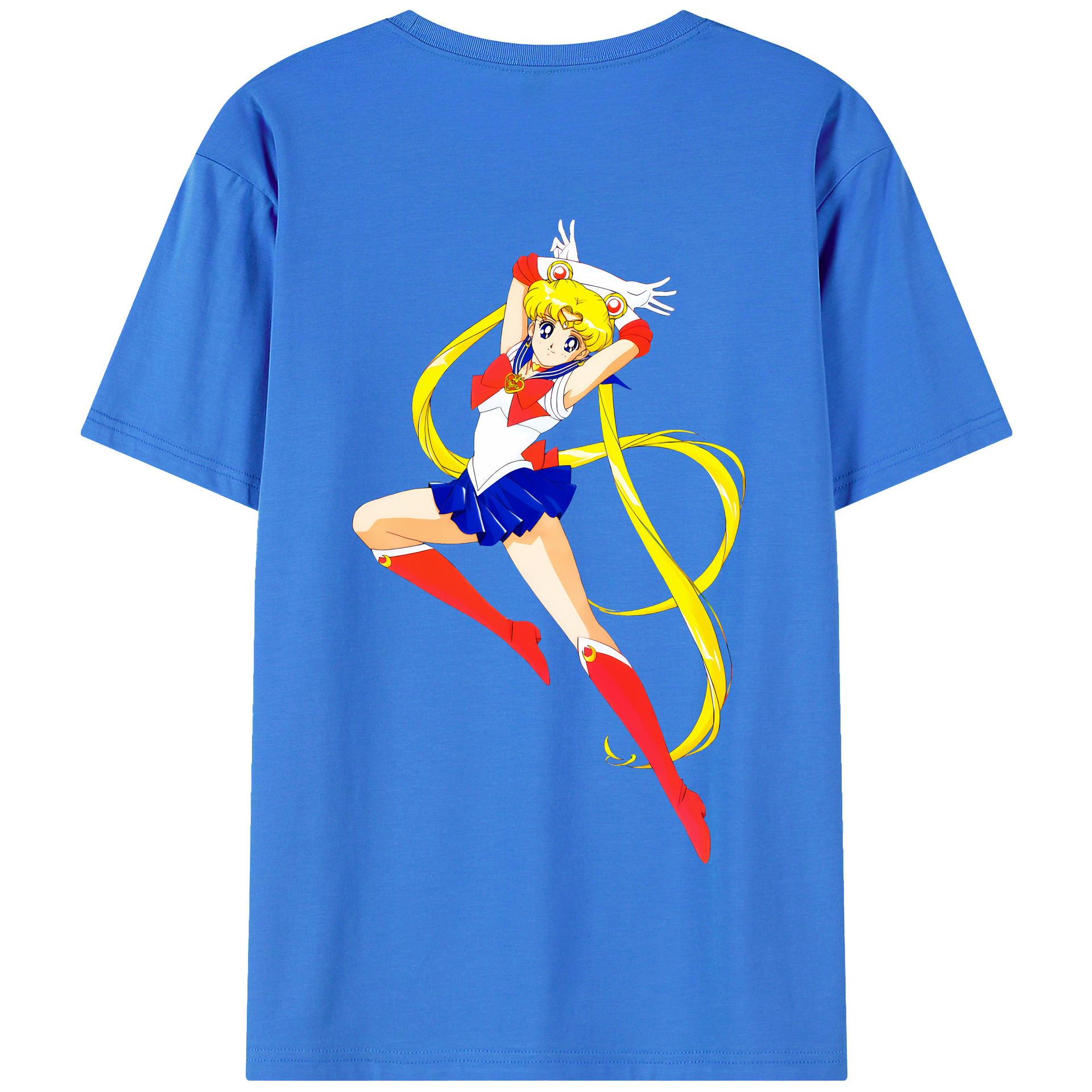（画像用） 美少女戦士セーラームーン 月野 うさぎ つきの うさぎ Sailor Moon Tsukino Usagi 綿100％半袖Tシャツ（背面プリント）