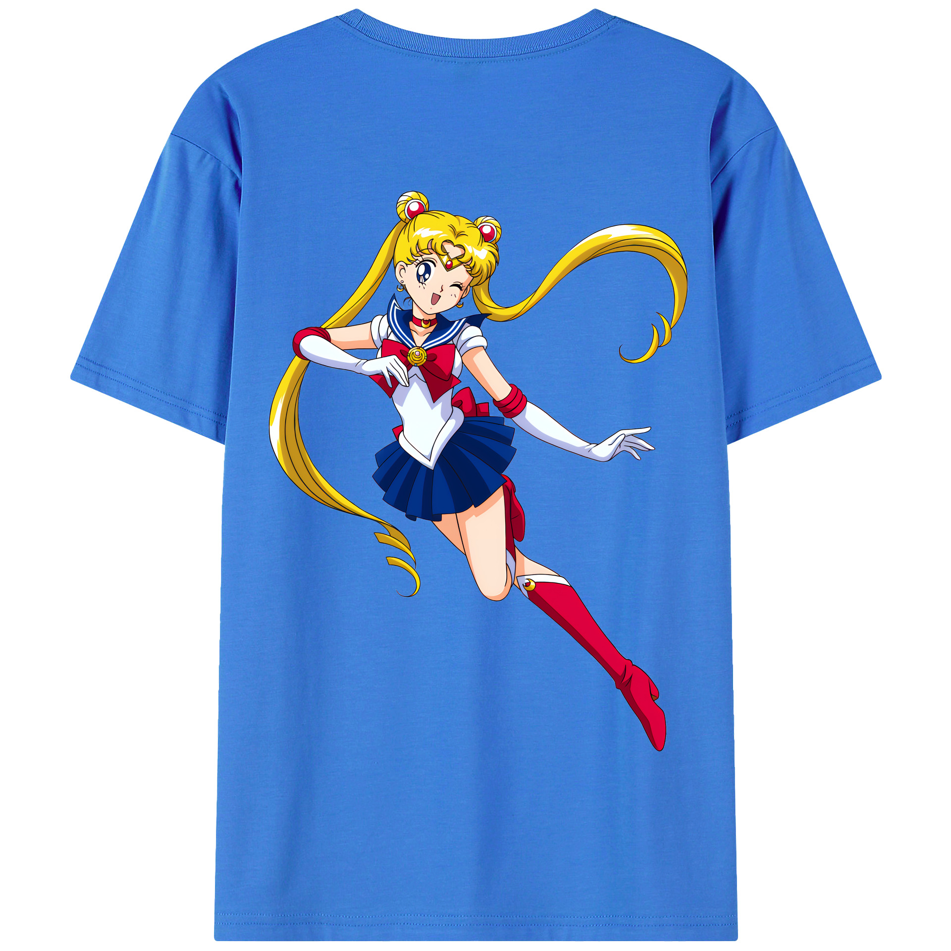 （画像用） 美少女戦士セーラームーン 月野 うさぎ つきの うさぎ Sailor Moon Tsukino Usagi 綿100％半袖Tシャツ（背面プリント）
