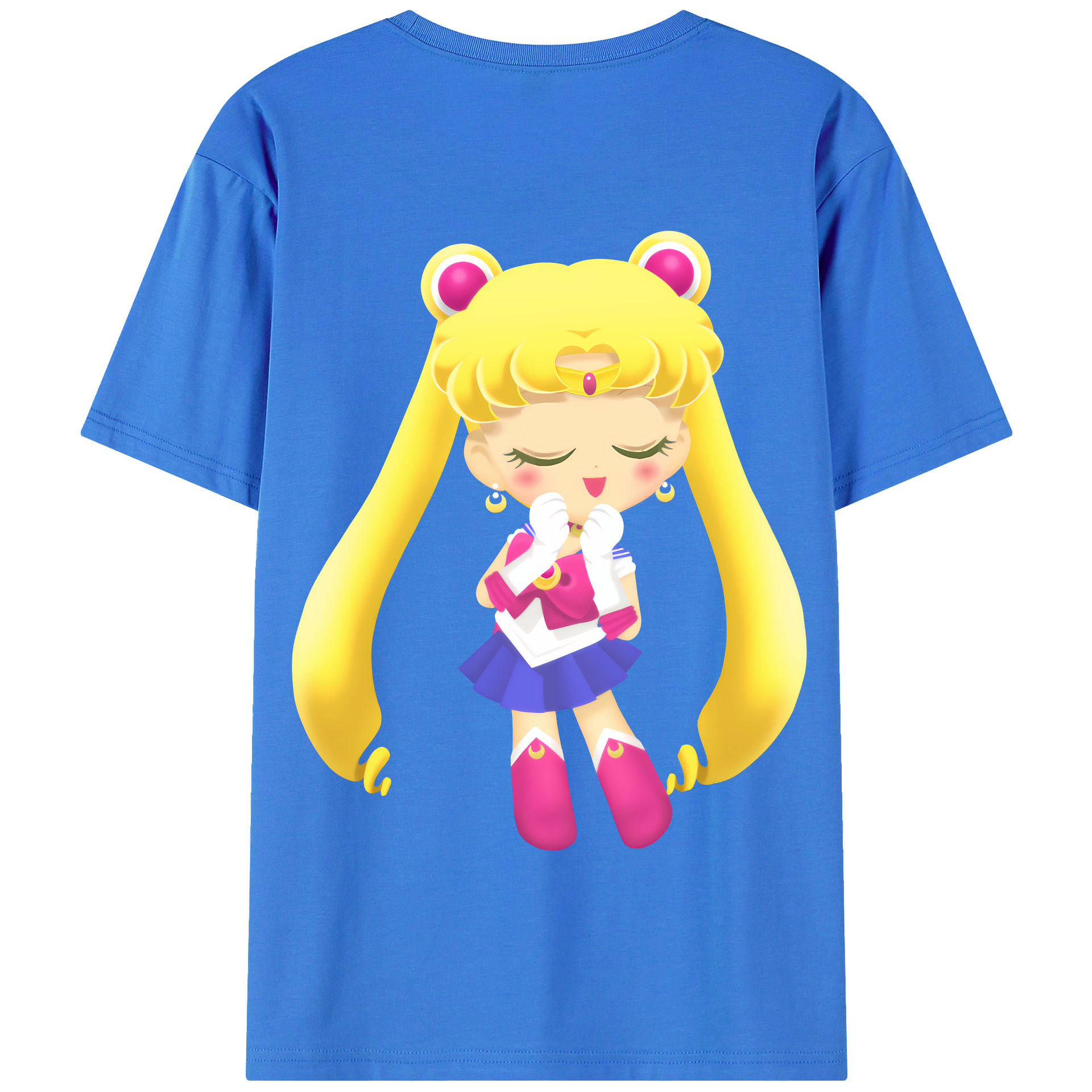 （画像用） 美少女戦士セーラームーン 月野 うさぎ つきの うさぎ Sailor Moon Tsukino Usagi 綿100％半袖Tシャツ（背面プリント）
