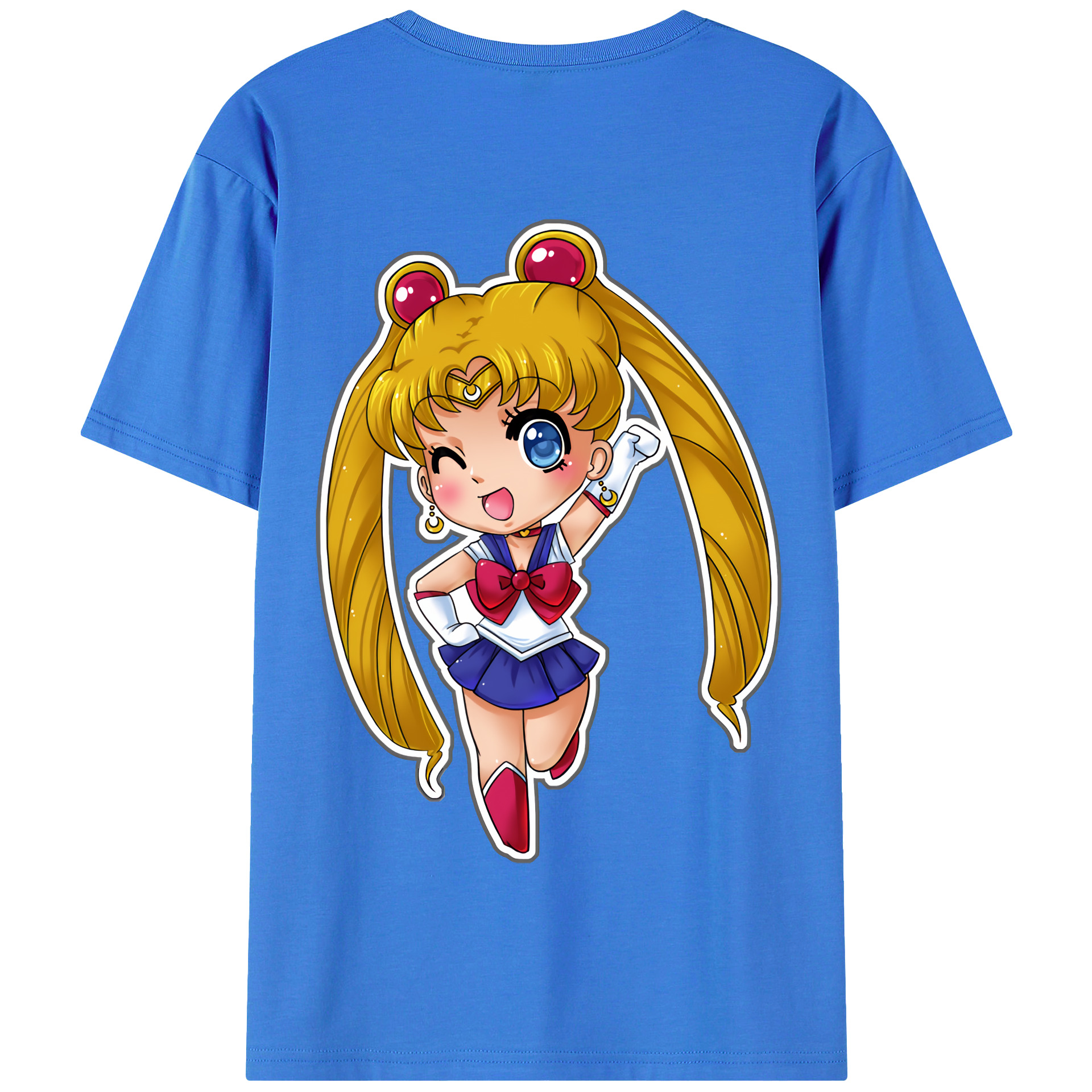 （画像用） 美少女戦士セーラームーン 月野 うさぎ つきの うさぎ Sailor Moon Tsukino Usagi 綿100％半袖Tシャツ（背面プリント）