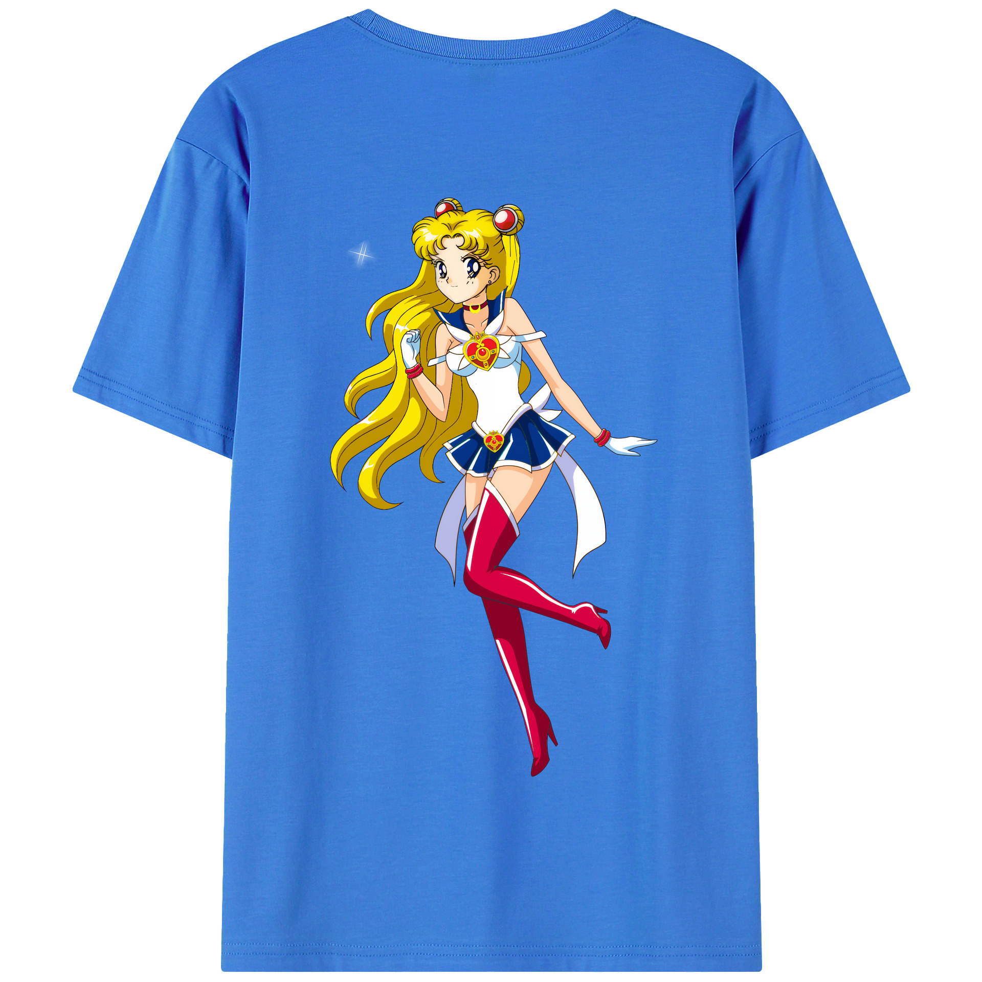（画像用） 美少女戦士セーラームーン 月野 うさぎ つきの うさぎ Sailor Moon Tsukino Usagi 綿100％半袖Tシャツ（背面プリント）