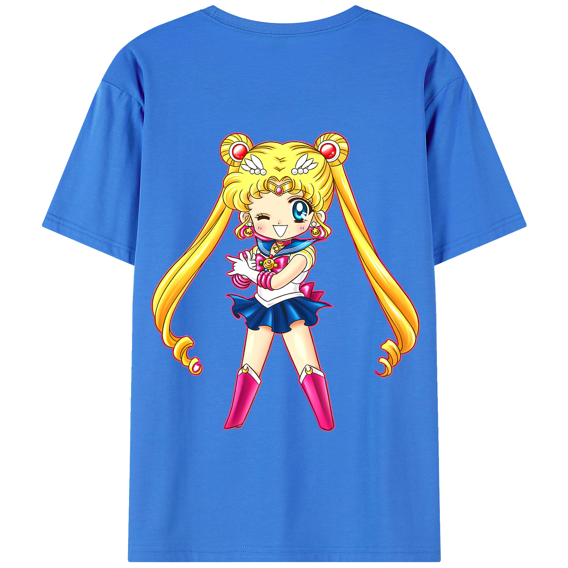 （画像用） 美少女戦士セーラームーン 月野 うさぎ つきの うさぎ Sailor Moon Tsukino Usagi 綿100％半袖Tシャツ（背面プリント）