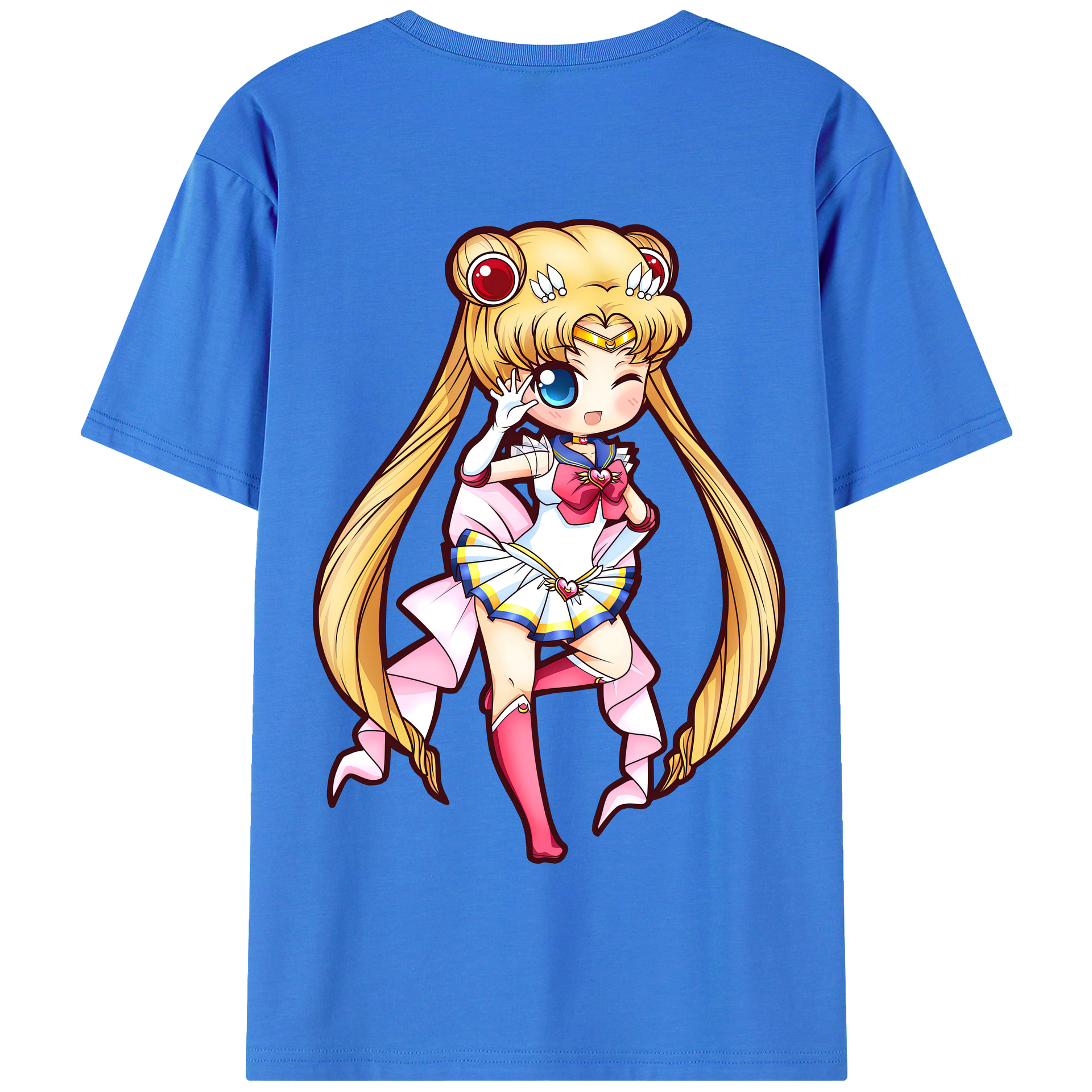 （画像用） 美少女戦士セーラームーン 月野 うさぎ つきの うさぎ Sailor Moon Tsukino Usagi 綿100％半袖Tシャツ（背面プリント）