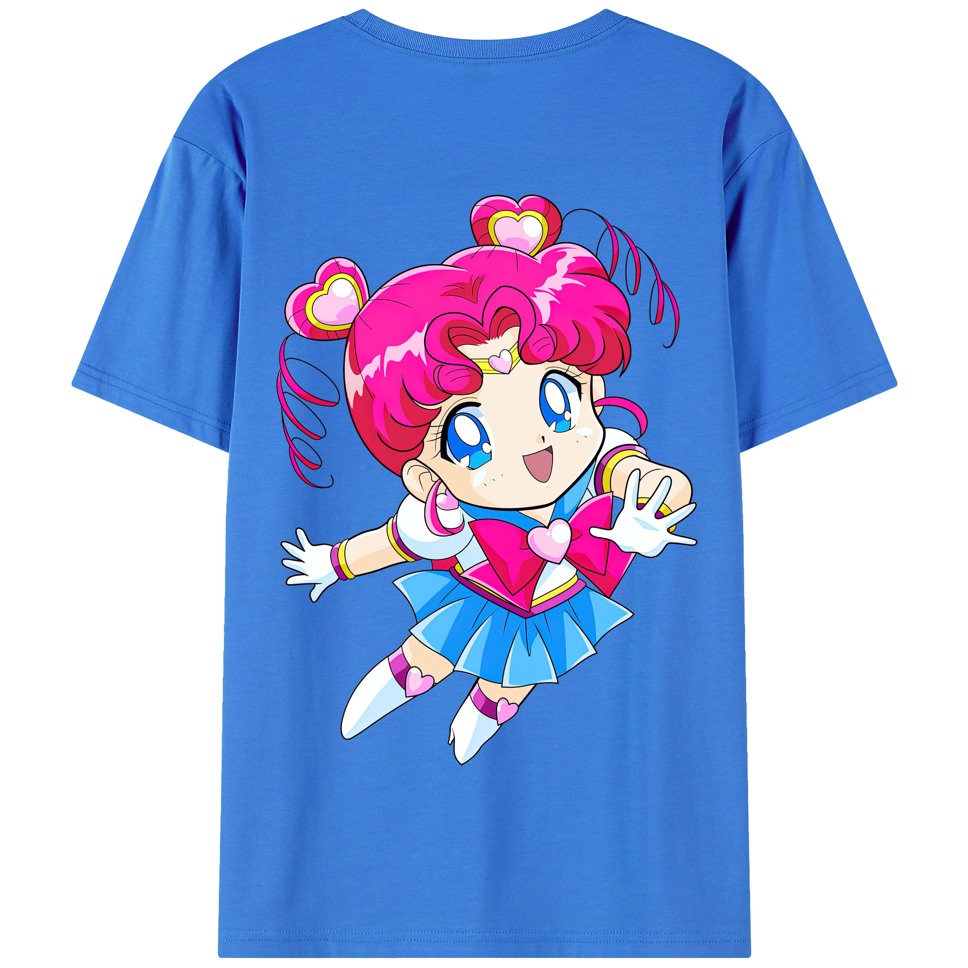 （画像用） 美少女戦士セーラームーン ちびうさ Sailor Moon Chibiusa Tsukino Usagi Small Lady Serenity 綿100％半袖Tシャツ（背面プリント）