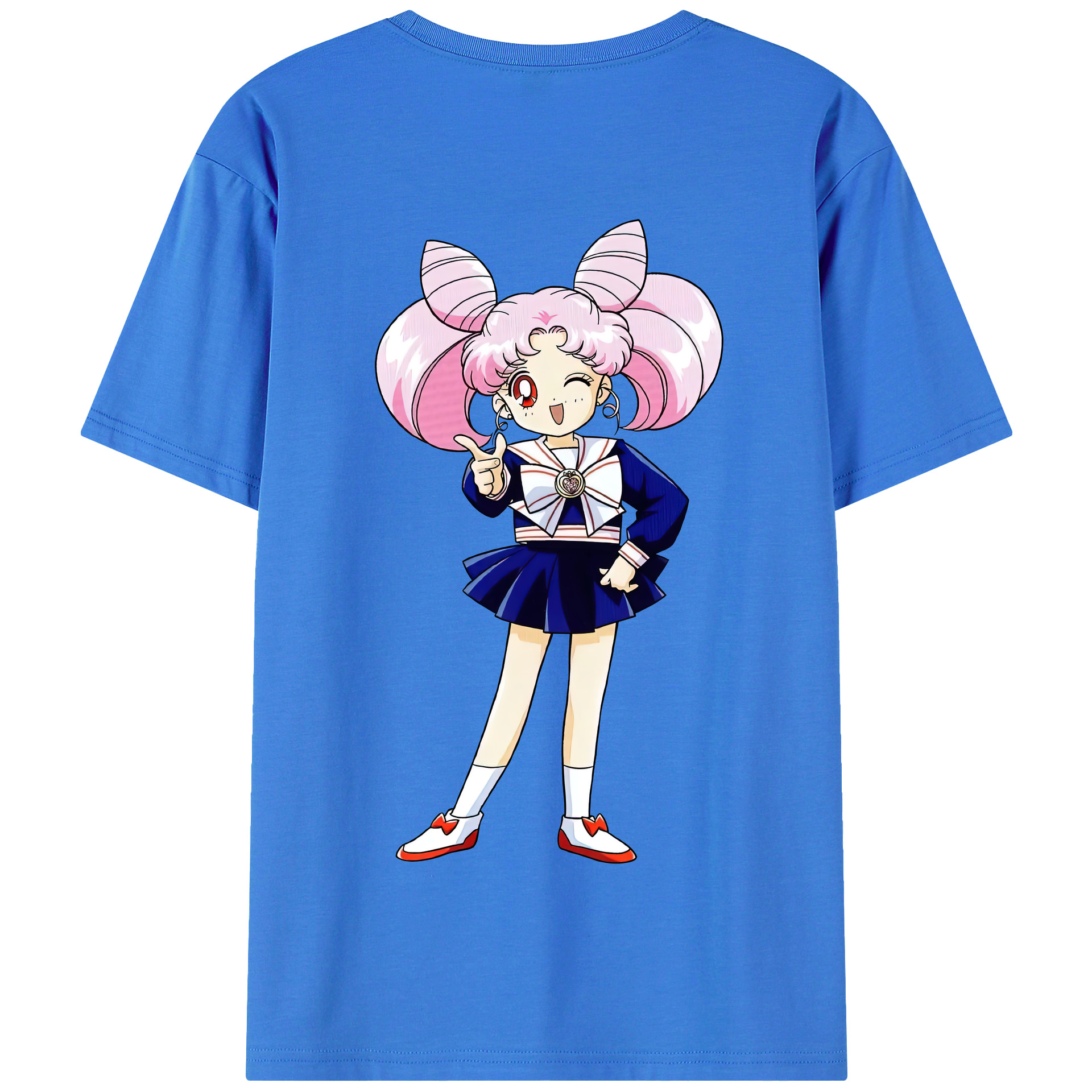 （画像用） 美少女戦士セーラームーン ちびうさ Sailor Moon Chibiusa Tsukino Usagi Small Lady Serenity 綿100％半袖Tシャツ（背面プリント）