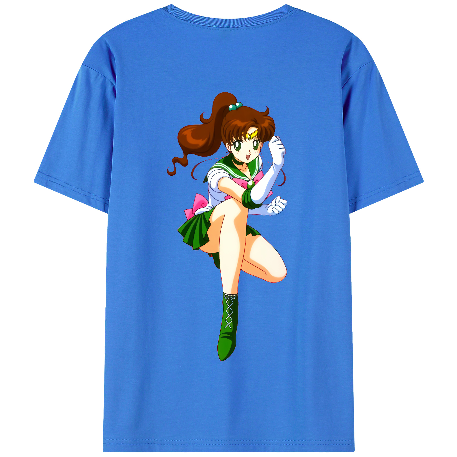 （画像用） 美少女戦士セーラームーン 木野 まこと きの まこと Sailor Moon Kino Makoto （セーラージュピター；Sailor Jupiter） 綿100％半袖Tシャツ（背面プリント）