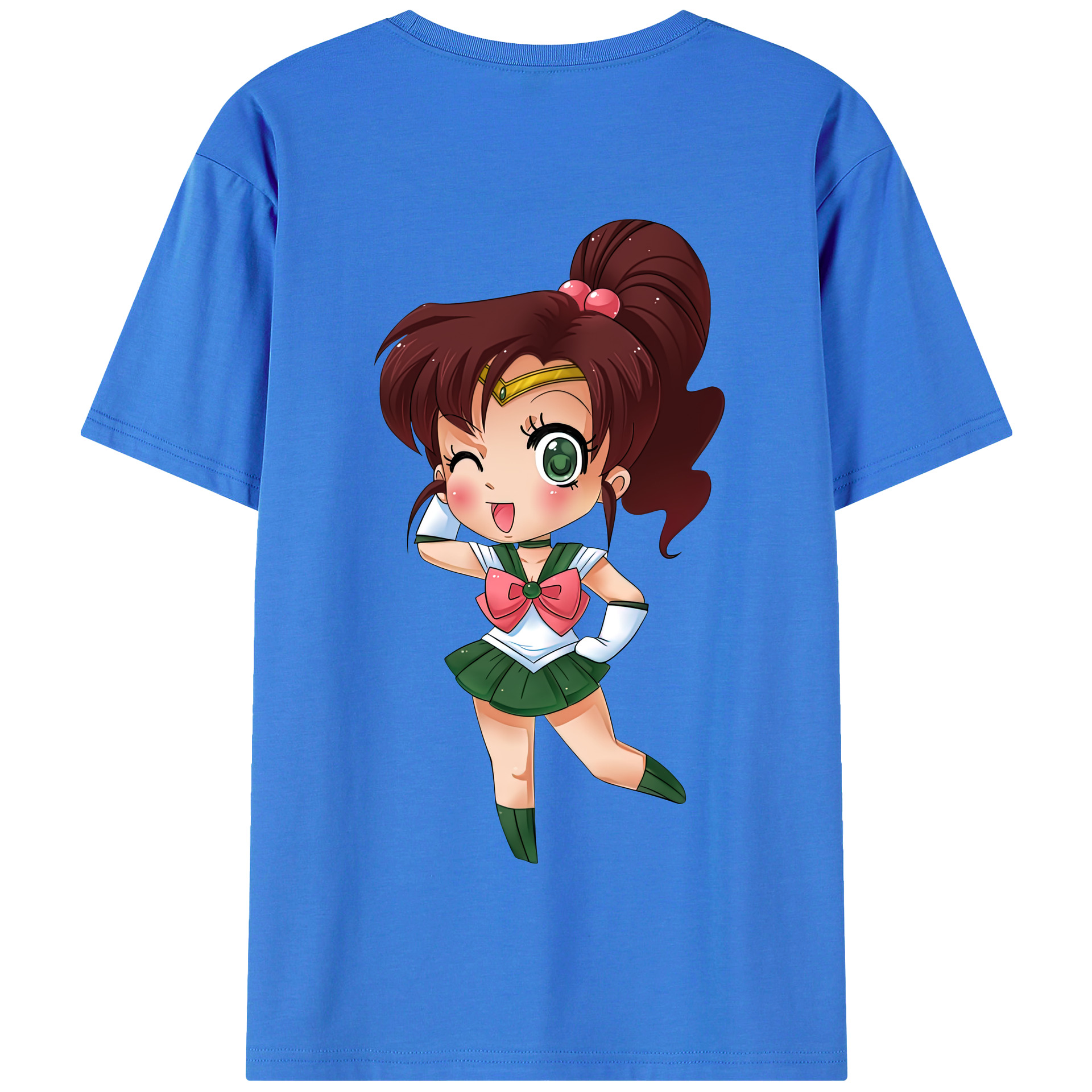 （画像用） 美少女戦士セーラームーン 木野 まこと きの まこと Sailor Moon Kino Makoto （セーラージュピター；Sailor Jupiter） 綿100％半袖Tシャツ（背面プリント）