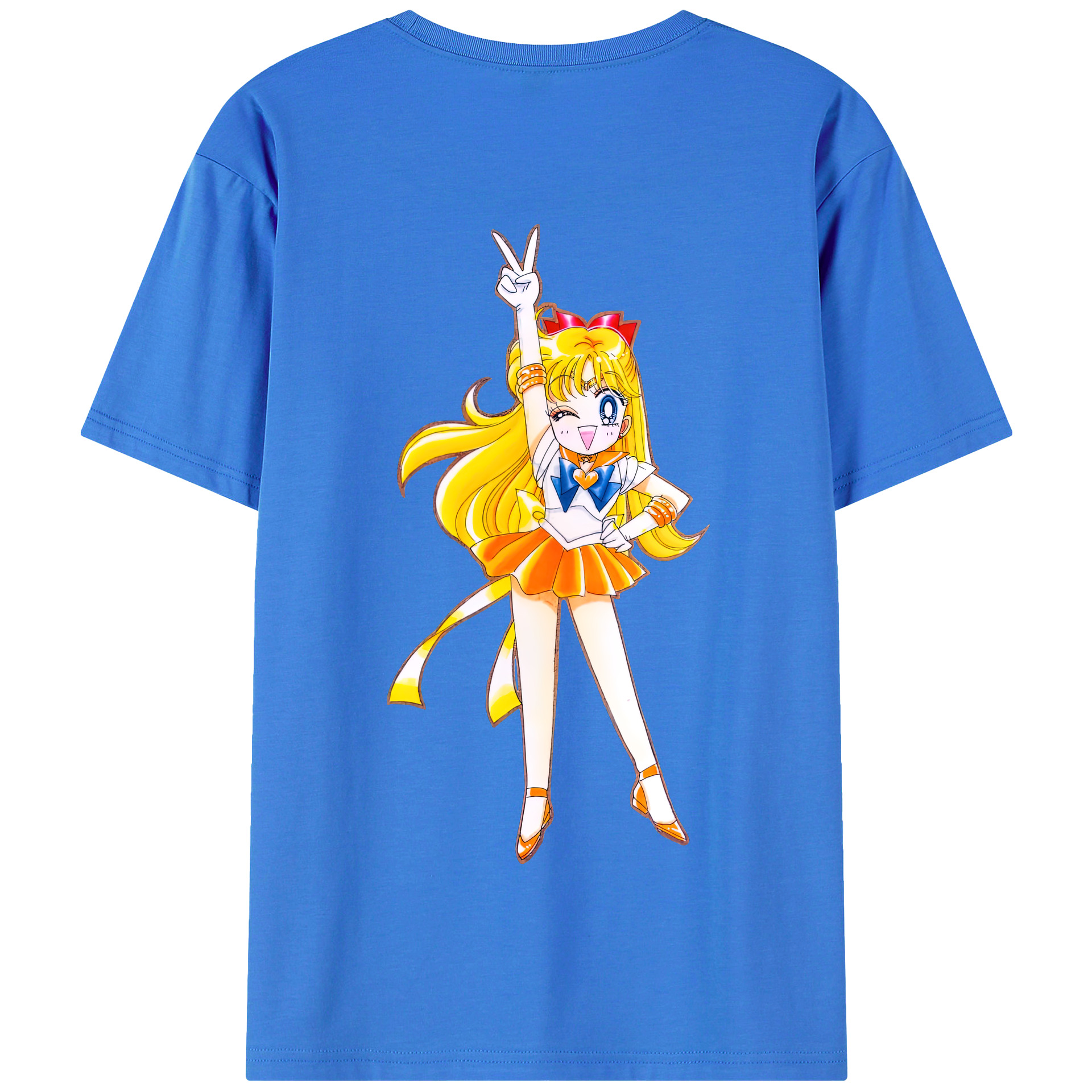 （画像用） 美少女戦士セーラームーン 愛野 美奈子 あいの みなこ Sailor Moon Aino Minako 綿100％半袖Tシャツ（背面プリント）