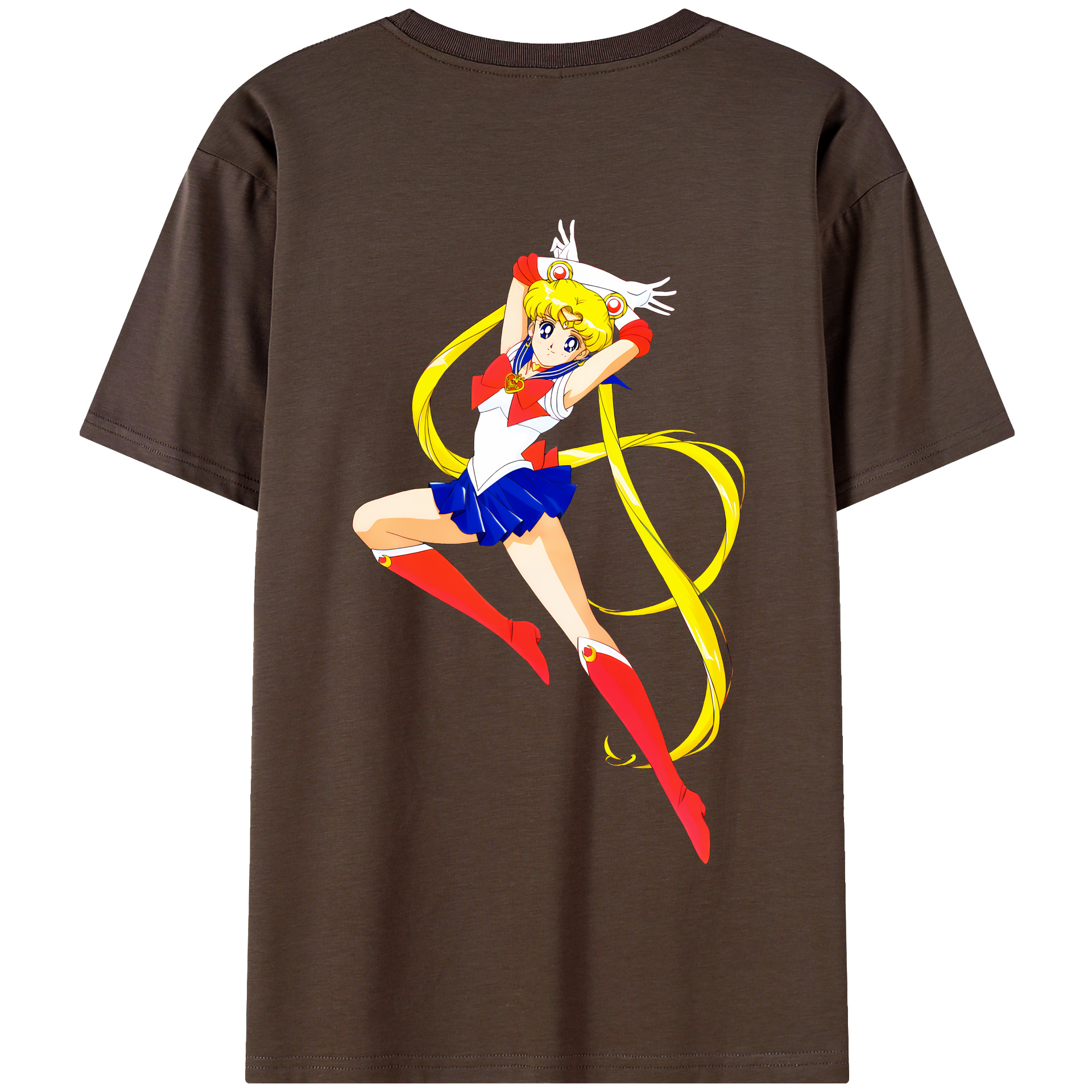 （画像用） 美少女戦士セーラームーン 月野 うさぎ つきの うさぎ Sailor Moon Tsukino Usagi 綿100％半袖Tシャツ（背面プリント）