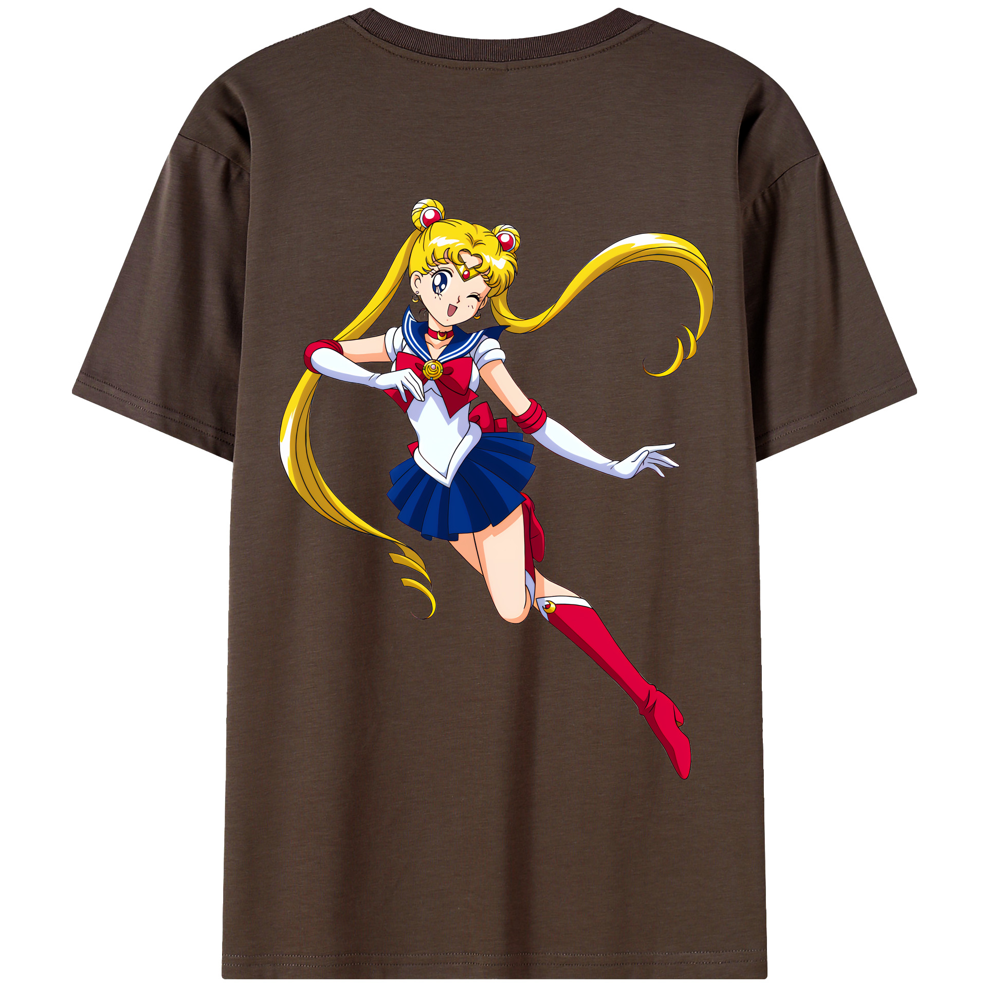（画像用） 美少女戦士セーラームーン 月野 うさぎ つきの うさぎ Sailor Moon Tsukino Usagi 綿100％半袖Tシャツ（背面プリント）