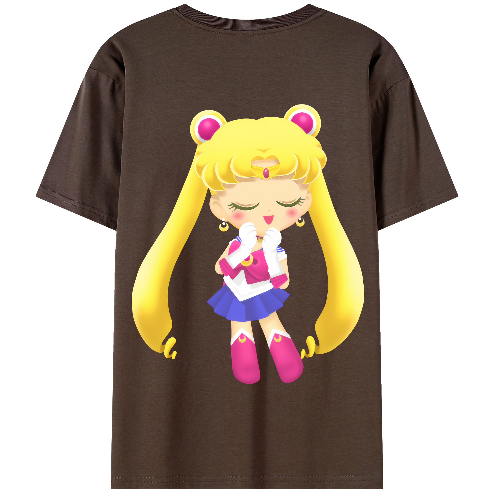 （画像用） 美少女戦士セーラームーン 月野 うさぎ つきの うさぎ Sailor Moon Tsukino Usagi 綿100％半袖Tシャツ（背面プリント）