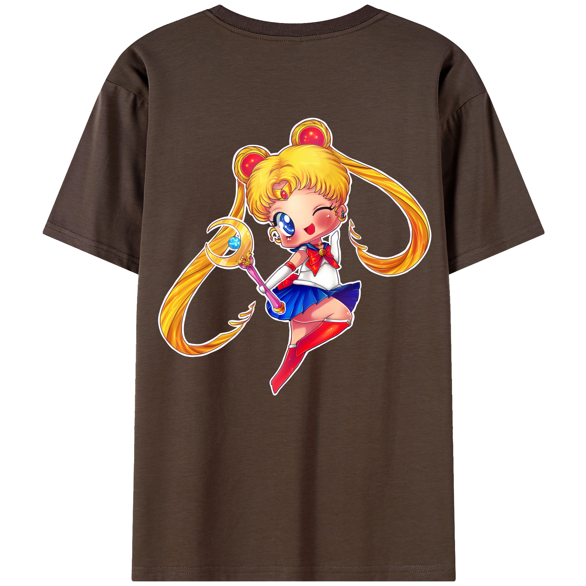 （画像用） 美少女戦士セーラームーン 月野 うさぎ つきの うさぎ Sailor Moon Tsukino Usagi 綿100％半袖Tシャツ（背面プリント）