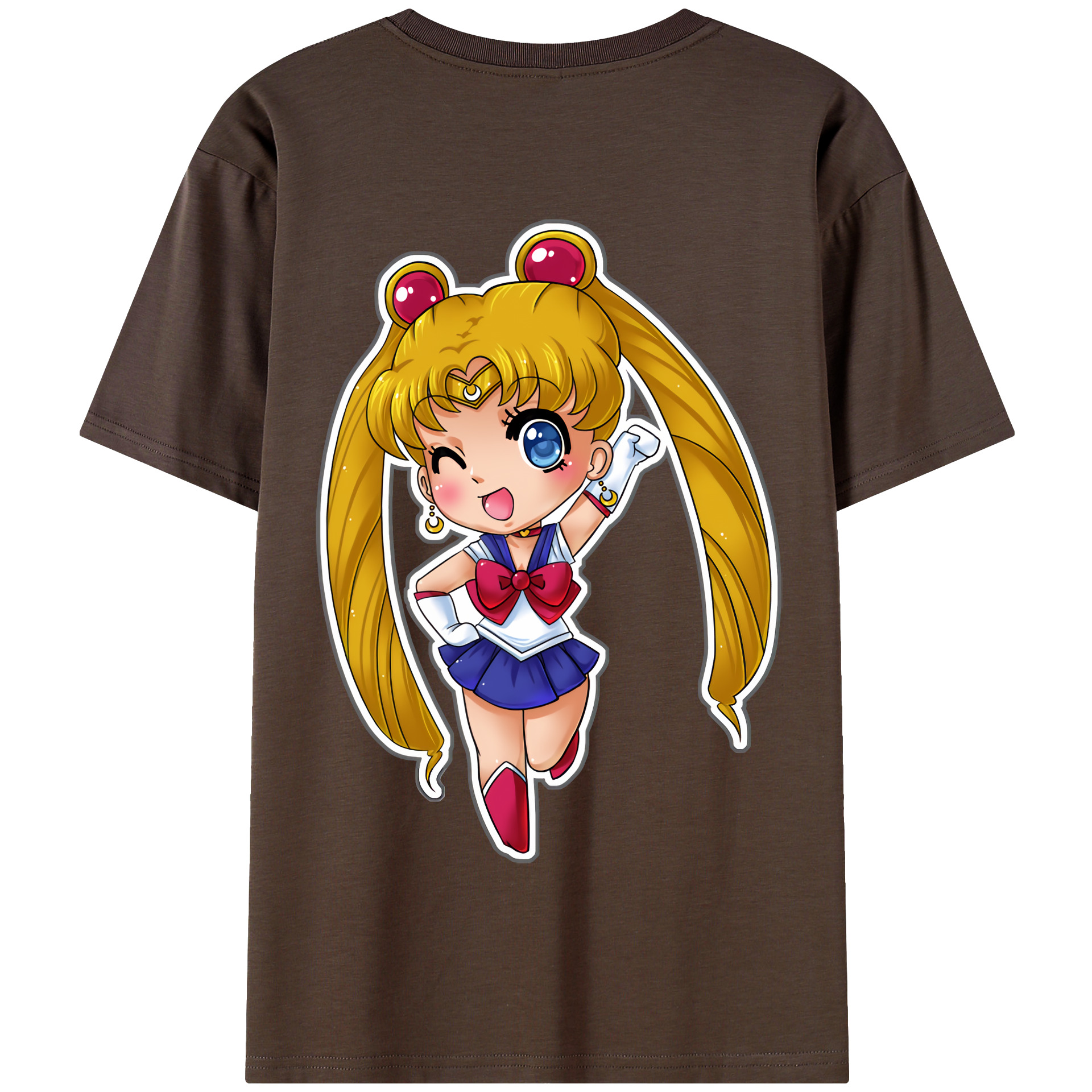 （画像用） 美少女戦士セーラームーン 月野 うさぎ つきの うさぎ Sailor Moon Tsukino Usagi 綿100％半袖Tシャツ（背面プリント）