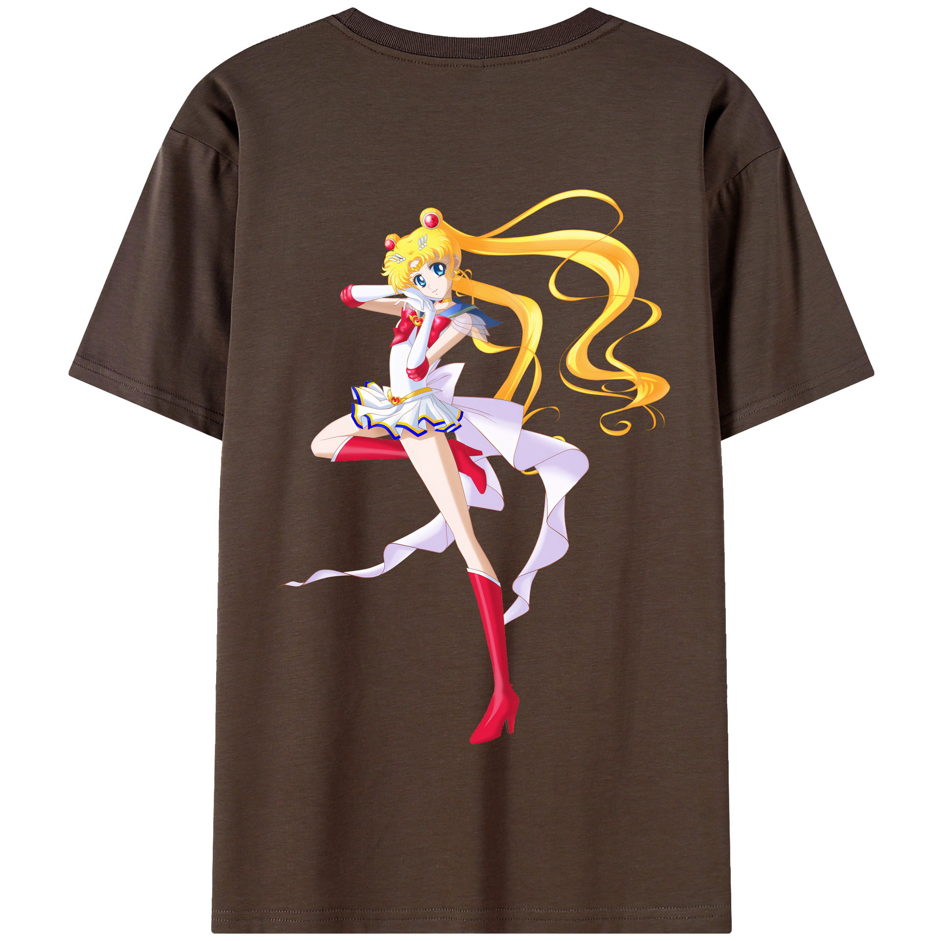 （画像用） 美少女戦士セーラームーン 月野 うさぎ つきの うさぎ Sailor Moon Tsukino Usagi 綿100％半袖Tシャツ（背面プリント）