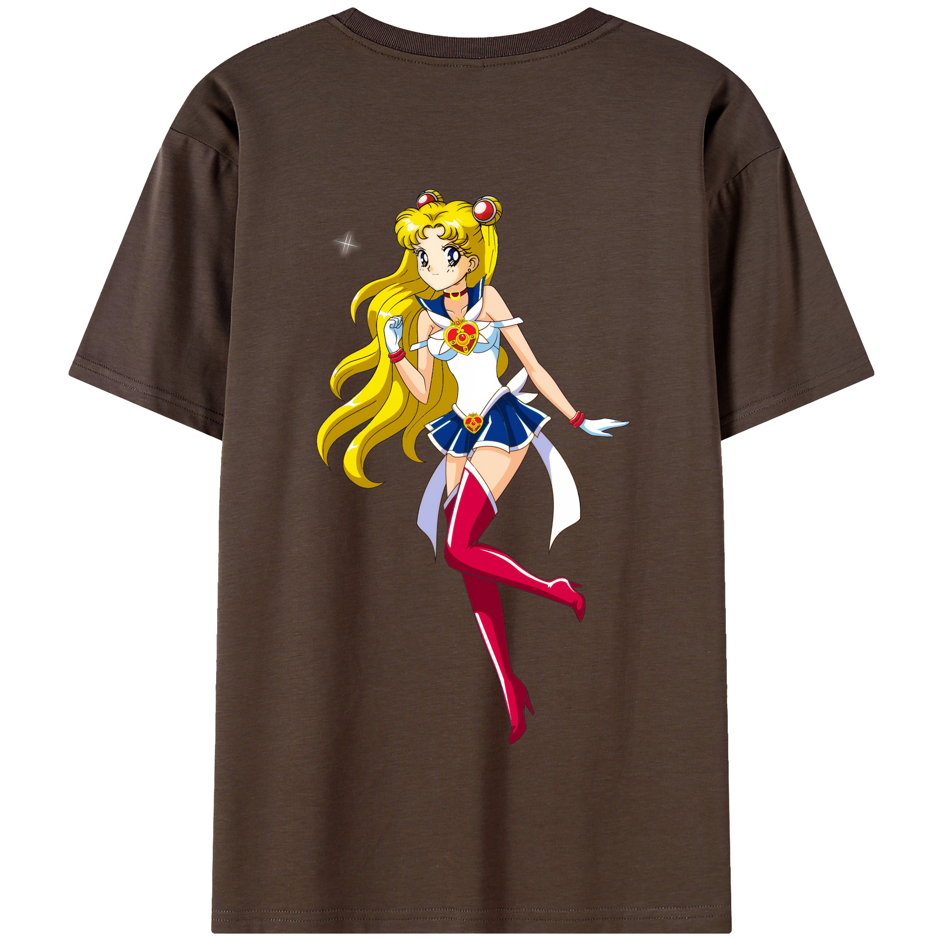 （画像用） 美少女戦士セーラームーン 月野 うさぎ つきの うさぎ Sailor Moon Tsukino Usagi 綿100％半袖Tシャツ（背面プリント）