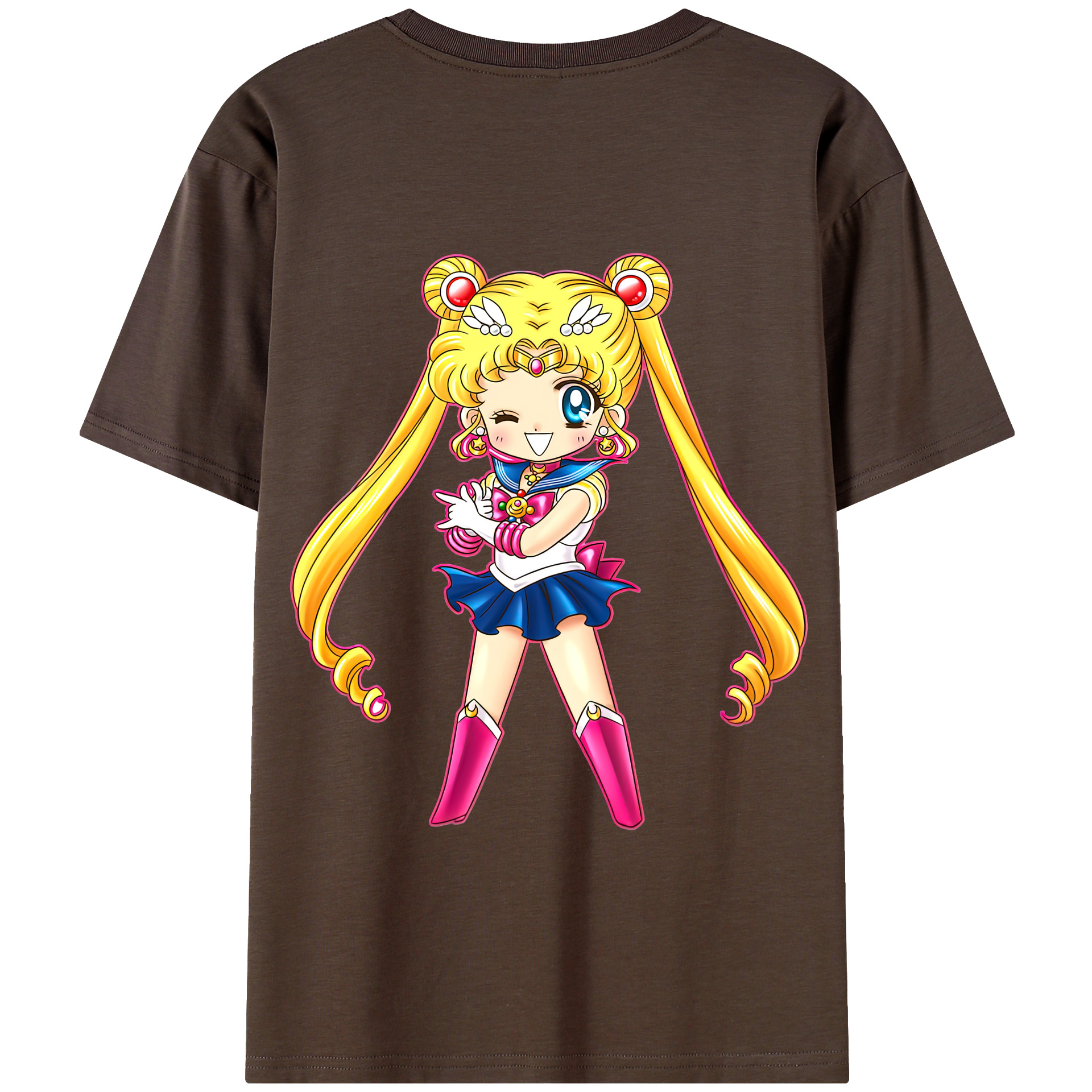（画像用） 美少女戦士セーラームーン 月野 うさぎ つきの うさぎ Sailor Moon Tsukino Usagi 綿100％半袖Tシャツ（背面プリント）
