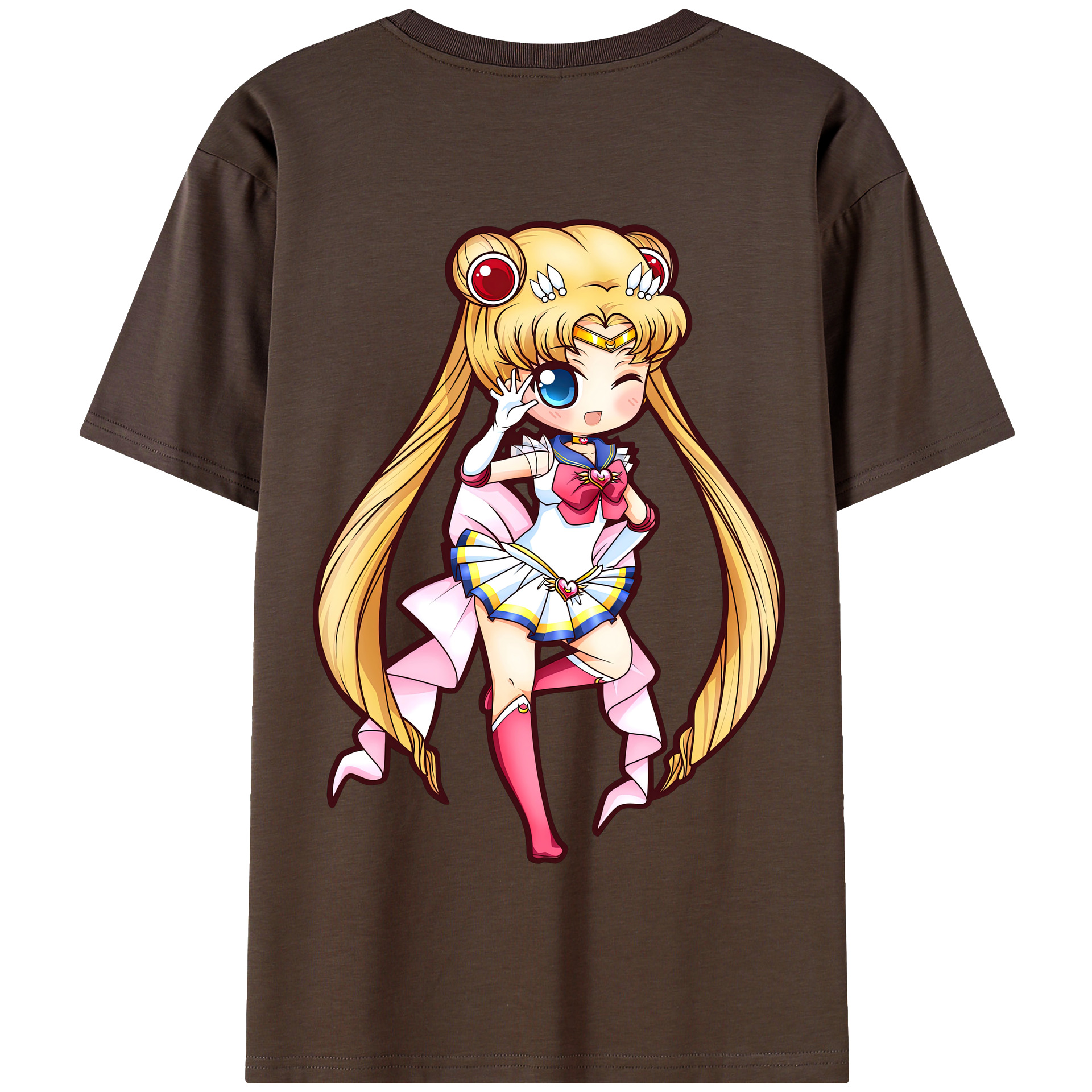 （画像用） 美少女戦士セーラームーン 月野 うさぎ つきの うさぎ Sailor Moon Tsukino Usagi 綿100％半袖Tシャツ（背面プリント）