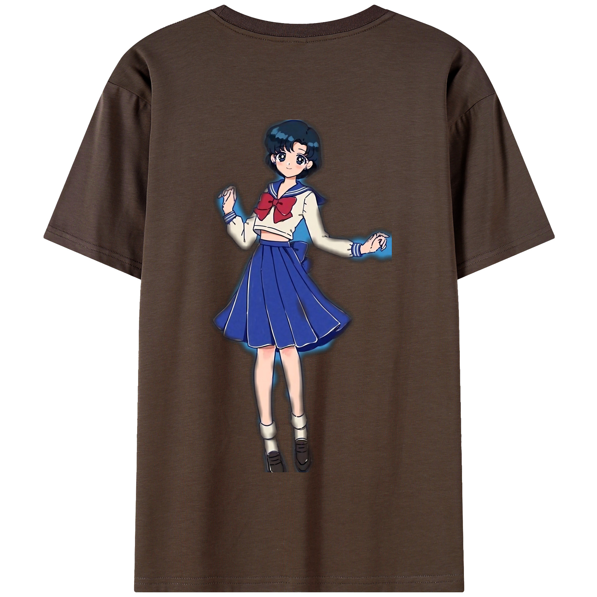 （画像用） 美少女戦士セーラームーン 水野 亜美 みずの あみ Sailor Moon Mizuno Ami 綿100％半袖Tシャツ（背面プリント）