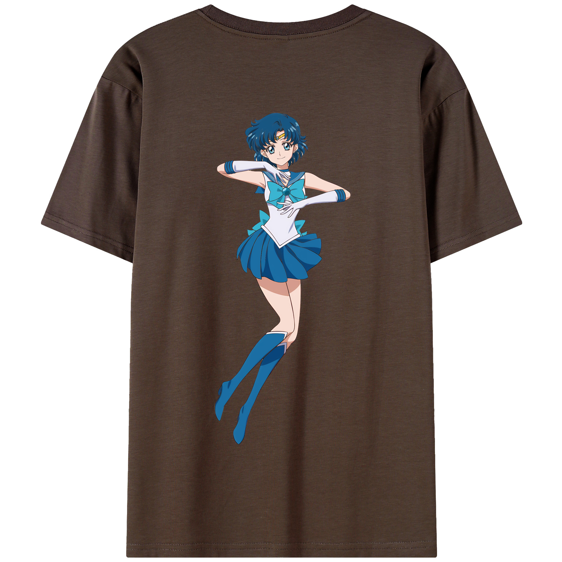 （画像用） 美少女戦士セーラームーン 水野 亜美 みずの あみ Sailor Moon Mizuno Ami 綿100％半袖Tシャツ（背面プリント）
