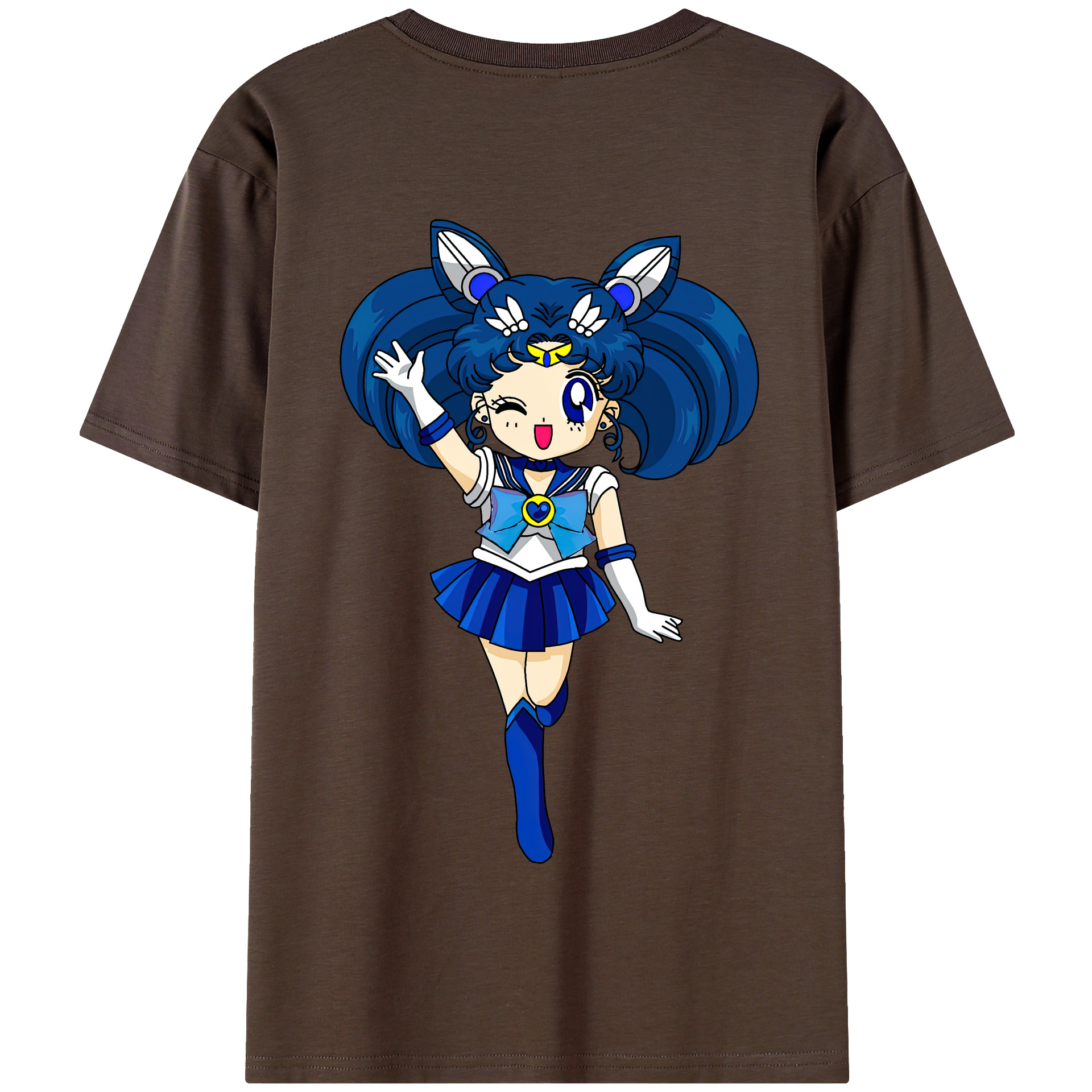 （画像用） 美少女戦士セーラームーン 水野 亜美 みずの あみ Sailor Moon Mizuno Ami 綿100％半袖Tシャツ（背面プリント）