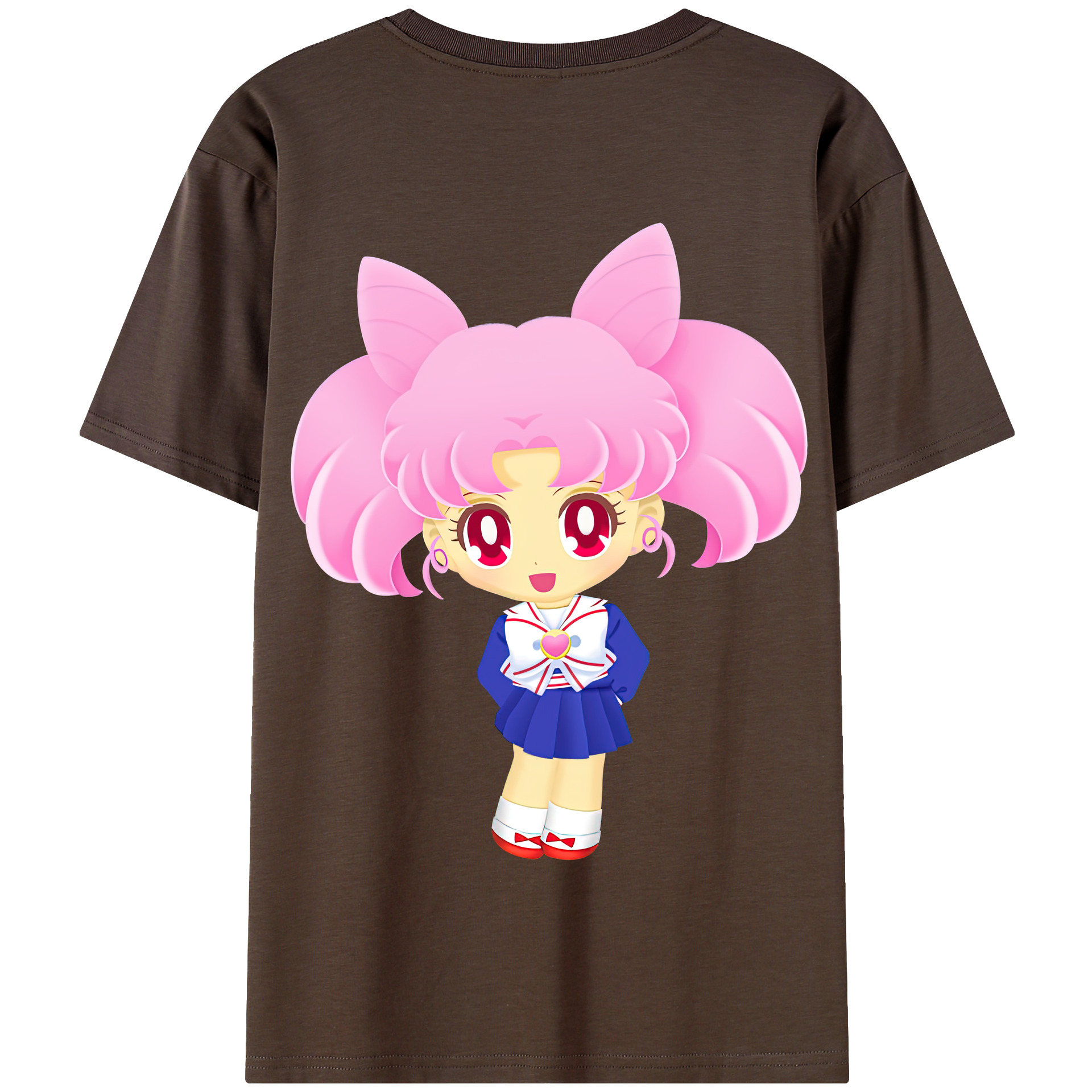 （画像用） 美少女戦士セーラームーン ちびうさ Sailor Moon Chibiusa Tsukino Usagi Small Lady Serenity 綿100％半袖Tシャツ（背面プリント）
