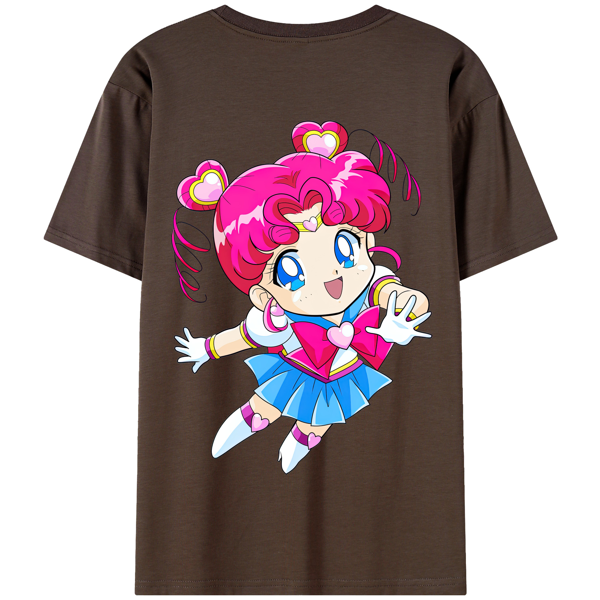 （画像用） 美少女戦士セーラームーン ちびうさ Sailor Moon Chibiusa Tsukino Usagi Small Lady Serenity 綿100％半袖Tシャツ（背面プリント）
