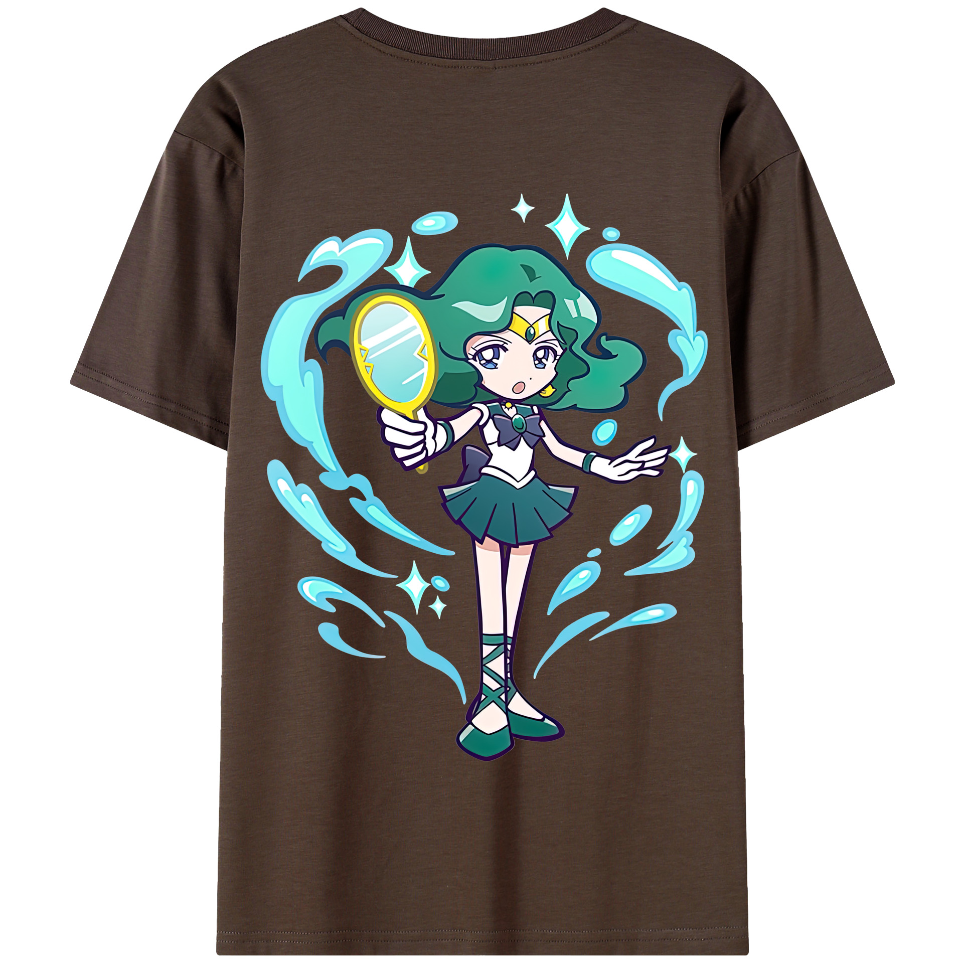 （画像用） 美少女戦士セーラームーン 海王 みちる（かいおう みちる） Sailor Moon Kaiou Michiru 綿100％半袖Tシャツ（背面プリント）