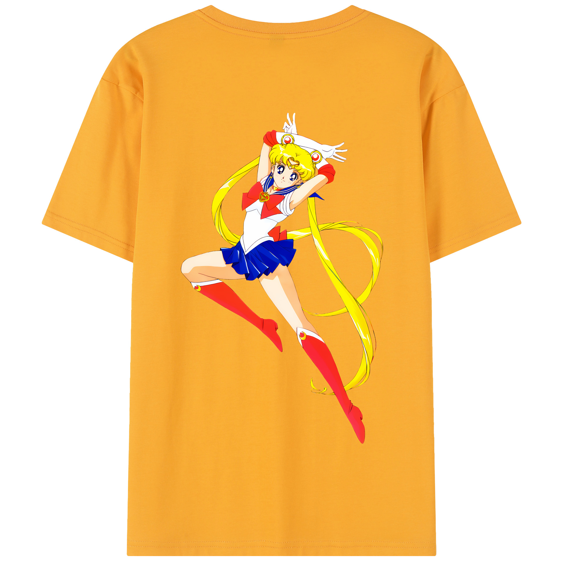 （画像用） 美少女戦士セーラームーン 月野 うさぎ つきの うさぎ Sailor Moon Tsukino Usagi 綿100％半袖Tシャツ（背面プリント）