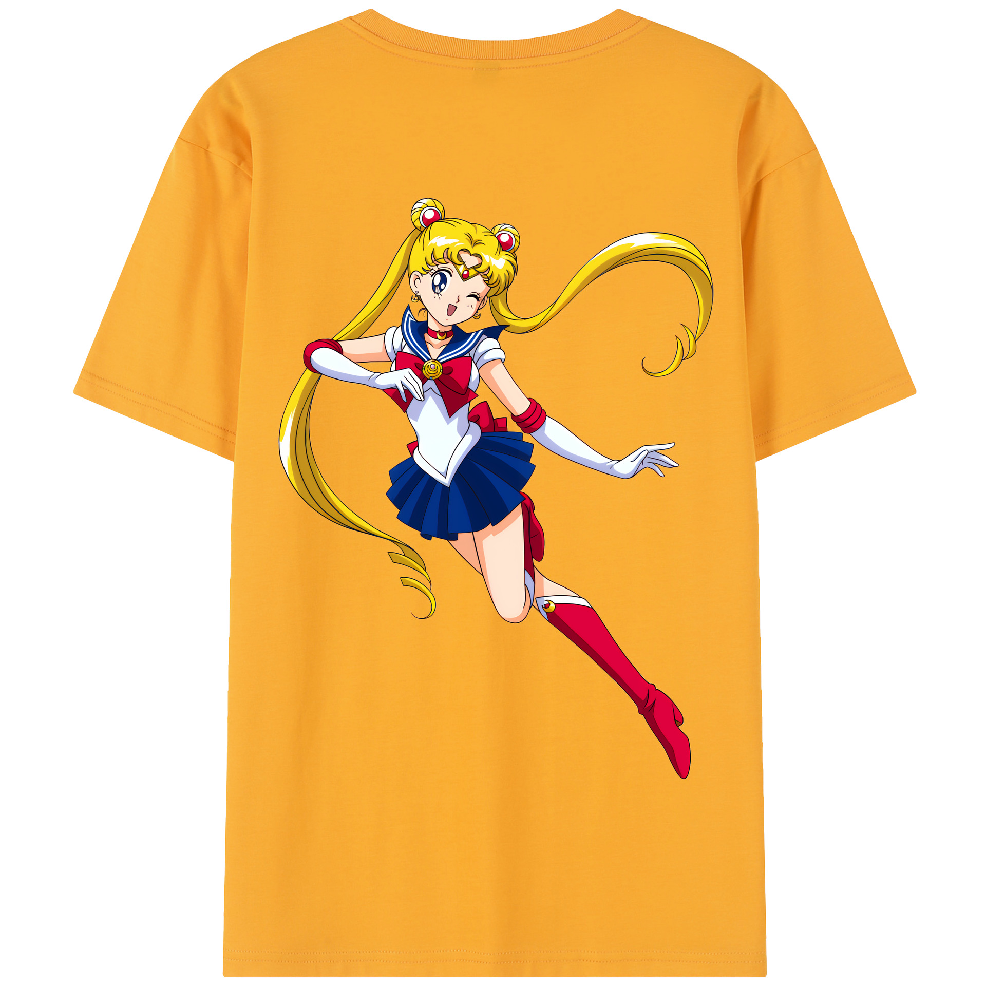（画像用） 美少女戦士セーラームーン 月野 うさぎ つきの うさぎ Sailor Moon Tsukino Usagi 綿100％半袖Tシャツ（背面プリント）