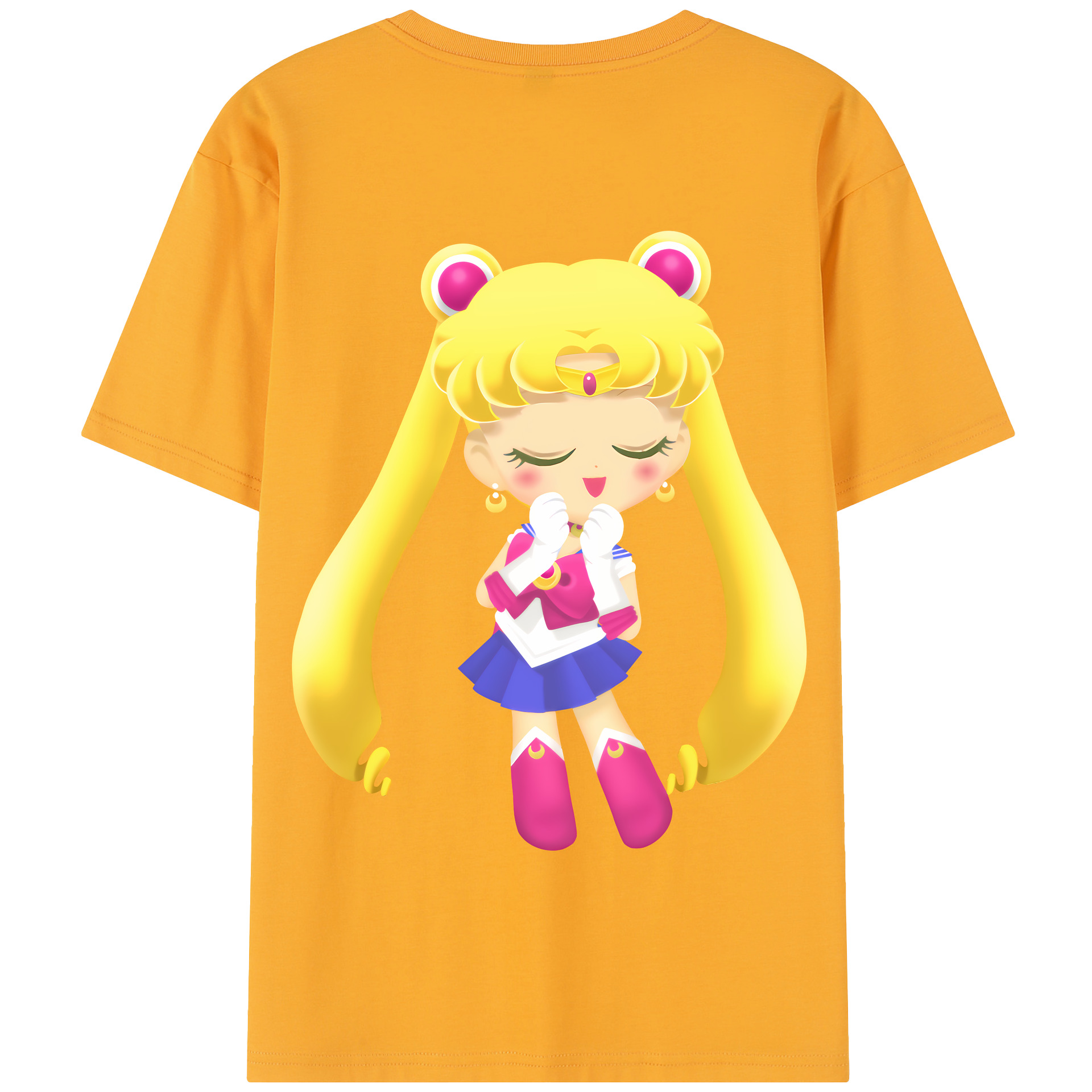 （画像用） 美少女戦士セーラームーン 月野 うさぎ つきの うさぎ Sailor Moon Tsukino Usagi 綿100％半袖Tシャツ（背面プリント）