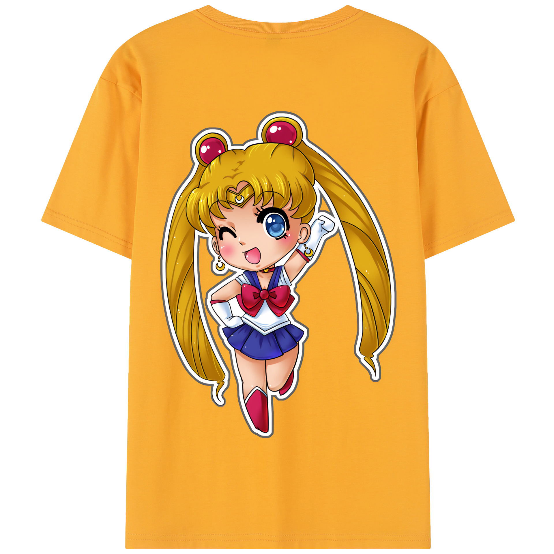 （画像用） 美少女戦士セーラームーン 月野 うさぎ つきの うさぎ Sailor Moon Tsukino Usagi 綿100％半袖Tシャツ（背面プリント）