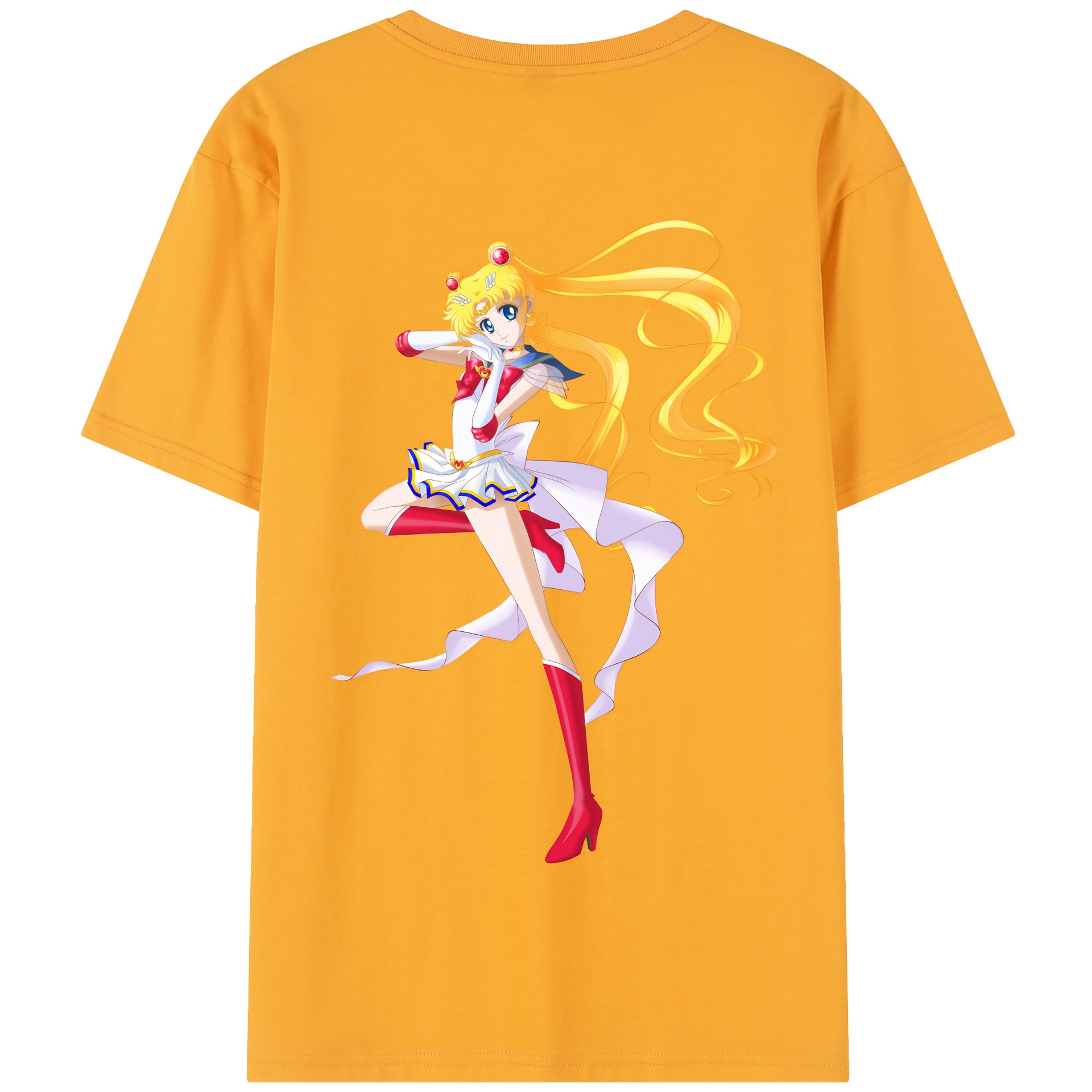 （画像用） 美少女戦士セーラームーン 月野 うさぎ つきの うさぎ Sailor Moon Tsukino Usagi 綿100％半袖Tシャツ（背面プリント）