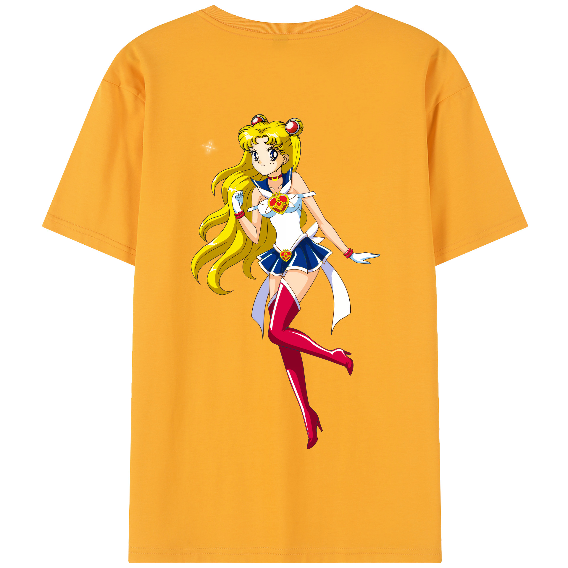 （画像用） 美少女戦士セーラームーン 月野 うさぎ つきの うさぎ Sailor Moon Tsukino Usagi 綿100％半袖Tシャツ（背面プリント）