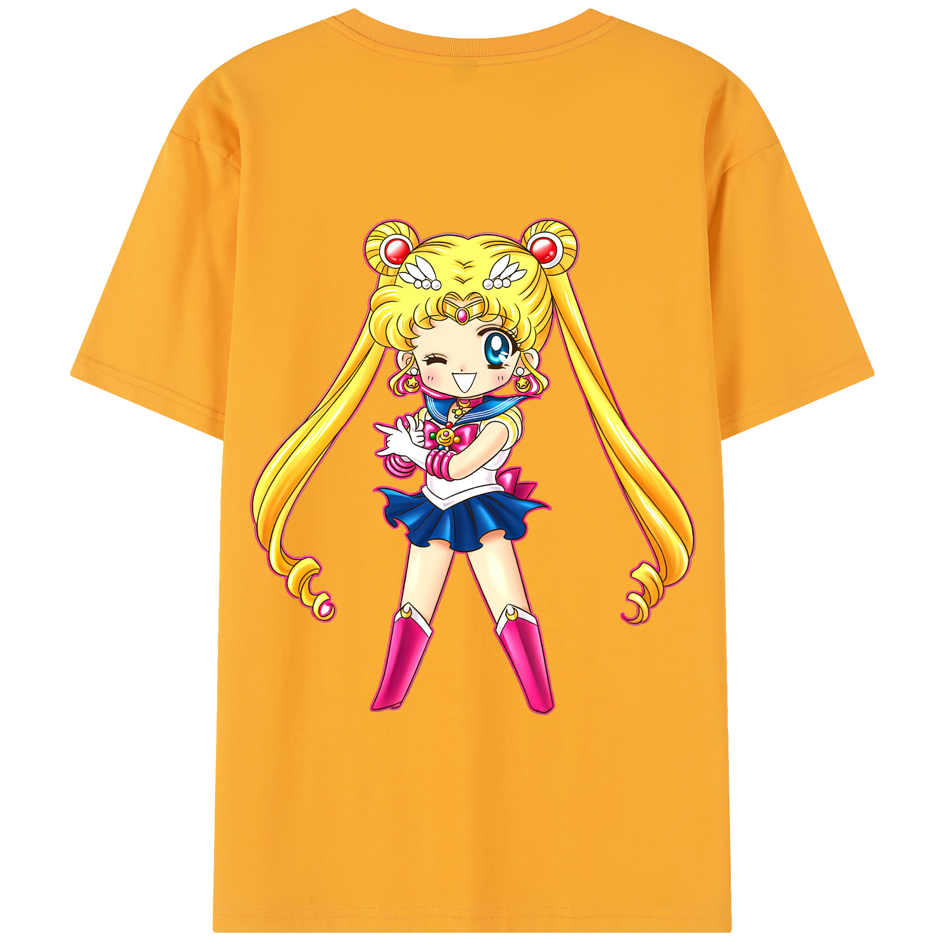 （画像用） 美少女戦士セーラームーン 月野 うさぎ つきの うさぎ Sailor Moon Tsukino Usagi 綿100％半袖Tシャツ（背面プリント）
