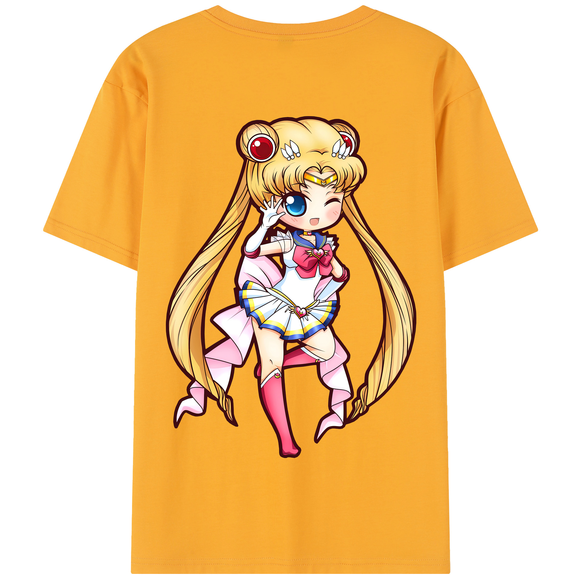 （画像用） 美少女戦士セーラームーン 月野 うさぎ つきの うさぎ Sailor Moon Tsukino Usagi 綿100％半袖Tシャツ（背面プリント）