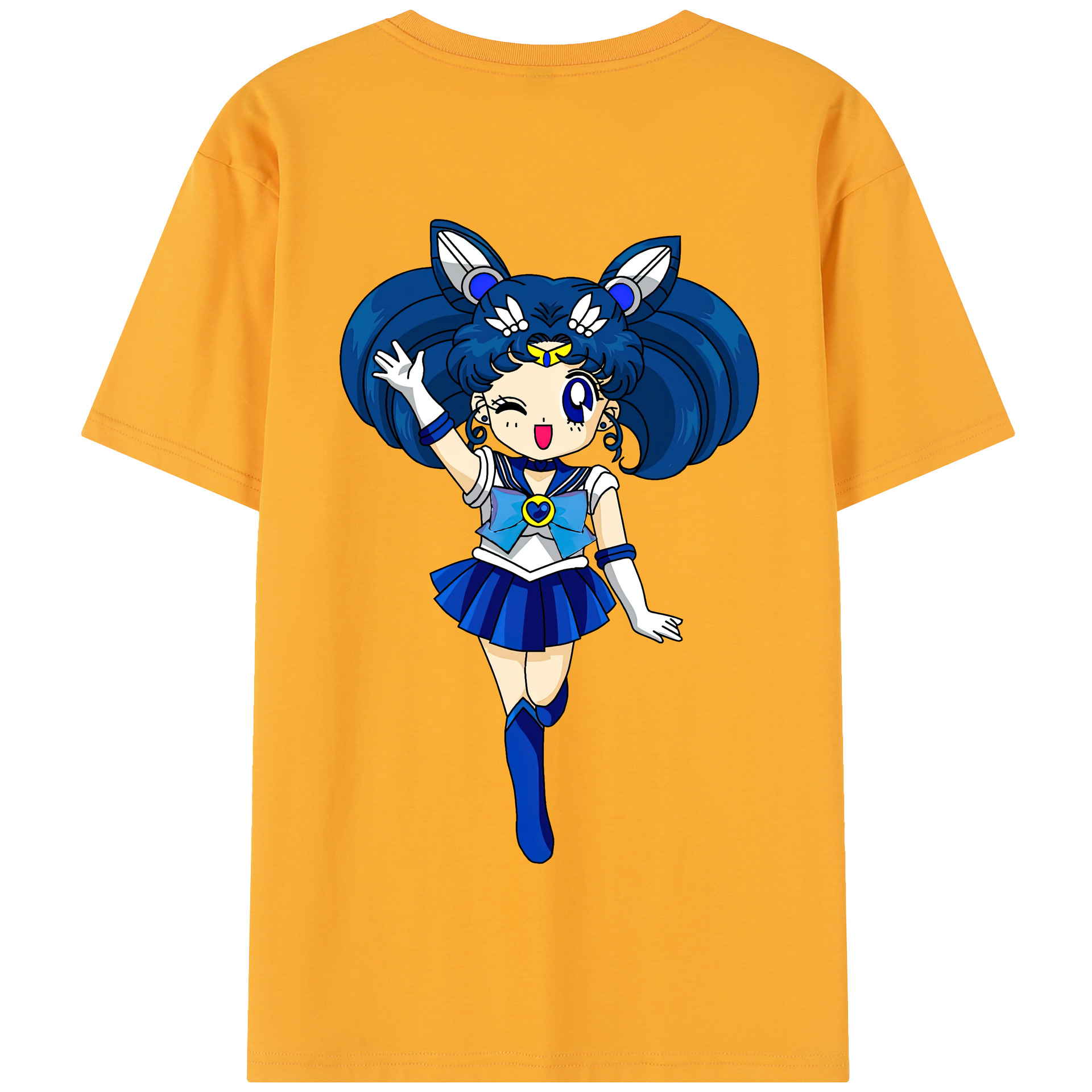 （画像用） 美少女戦士セーラームーン 水野 亜美 みずの あみ Sailor Moon Mizuno Ami 綿100％半袖Tシャツ（背面プリント）