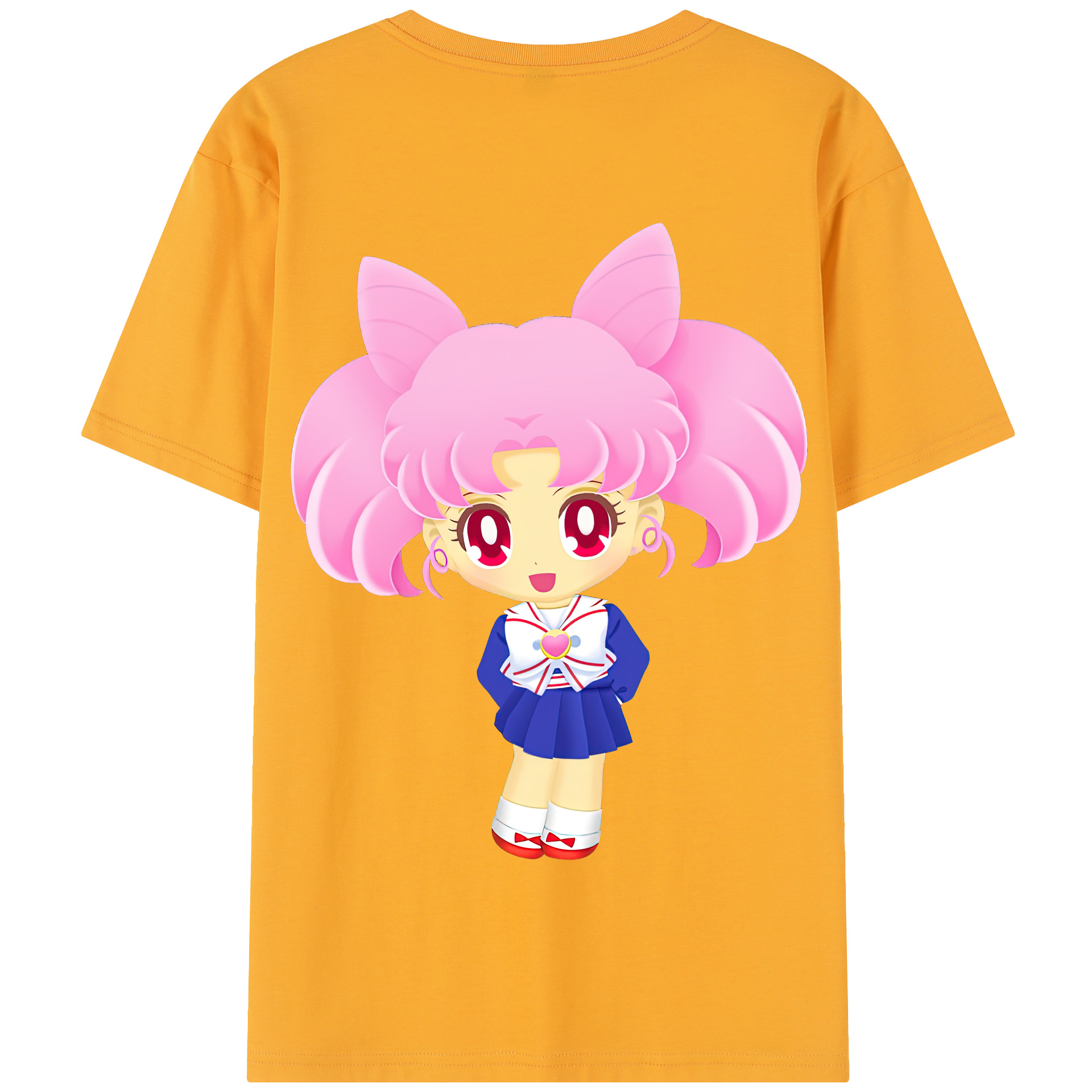 （画像用） 美少女戦士セーラームーン ちびうさ Sailor Moon Chibiusa Tsukino Usagi Small Lady Serenity 綿100％半袖Tシャツ（背面プリント）