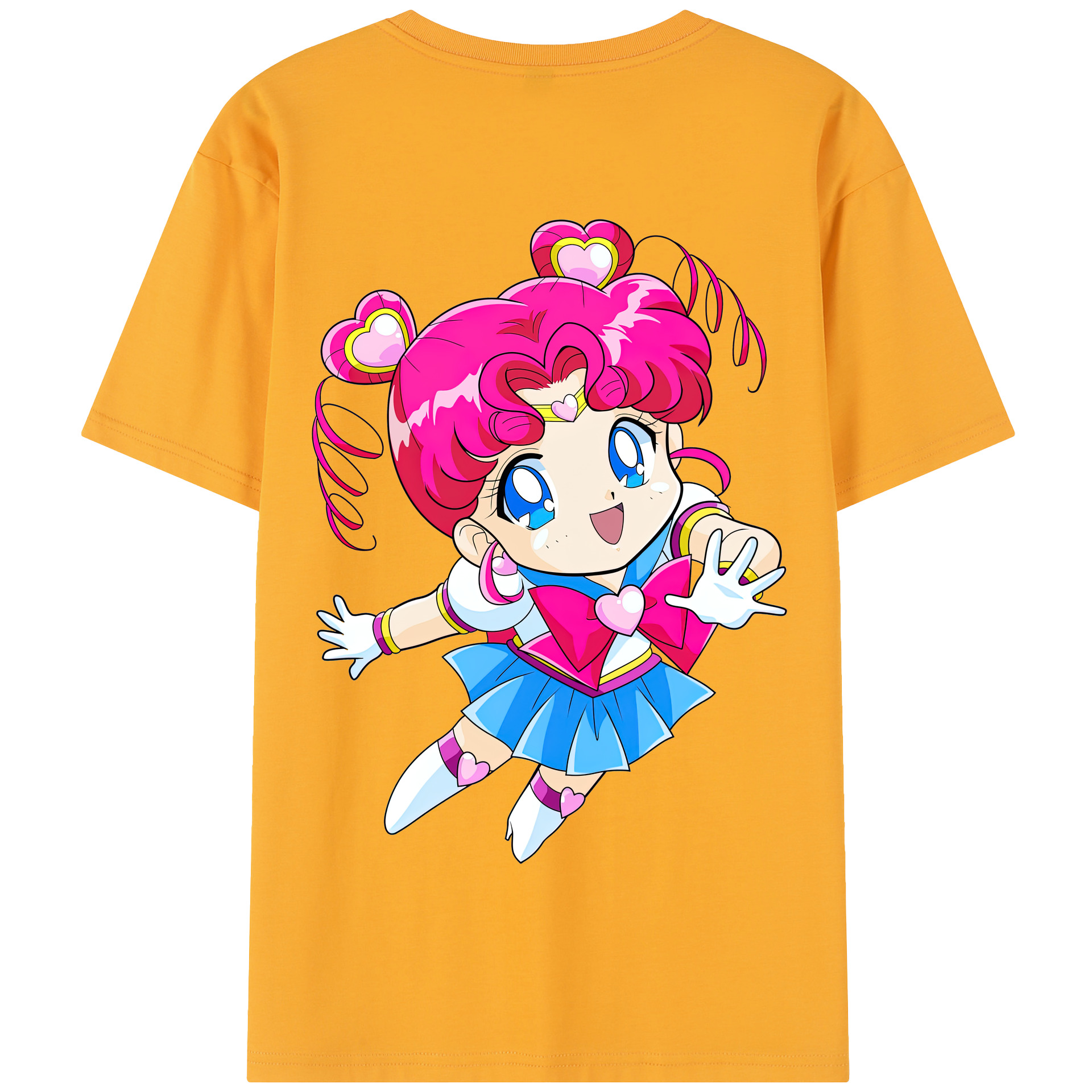 （画像用） 美少女戦士セーラームーン ちびうさ Sailor Moon Chibiusa Tsukino Usagi Small Lady Serenity 綿100％半袖Tシャツ（背面プリント）