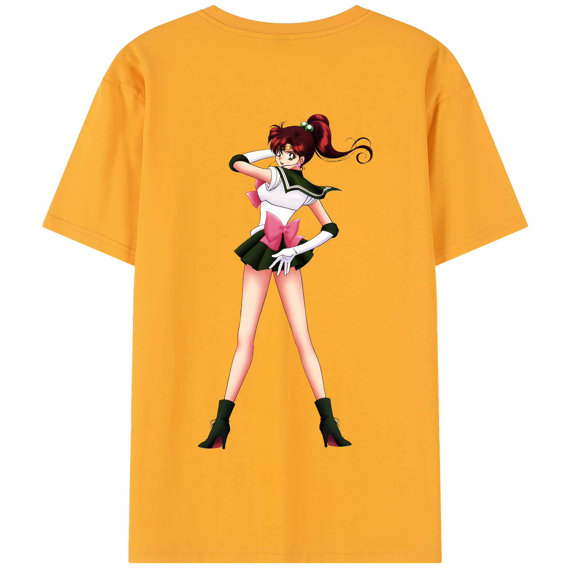 （画像用） 美少女戦士セーラームーン 木野 まこと きの まこと Sailor Moon Kino Makoto （セーラージュピター；Sailor Jupiter） 綿100％半袖Tシャツ（背面プリント）
