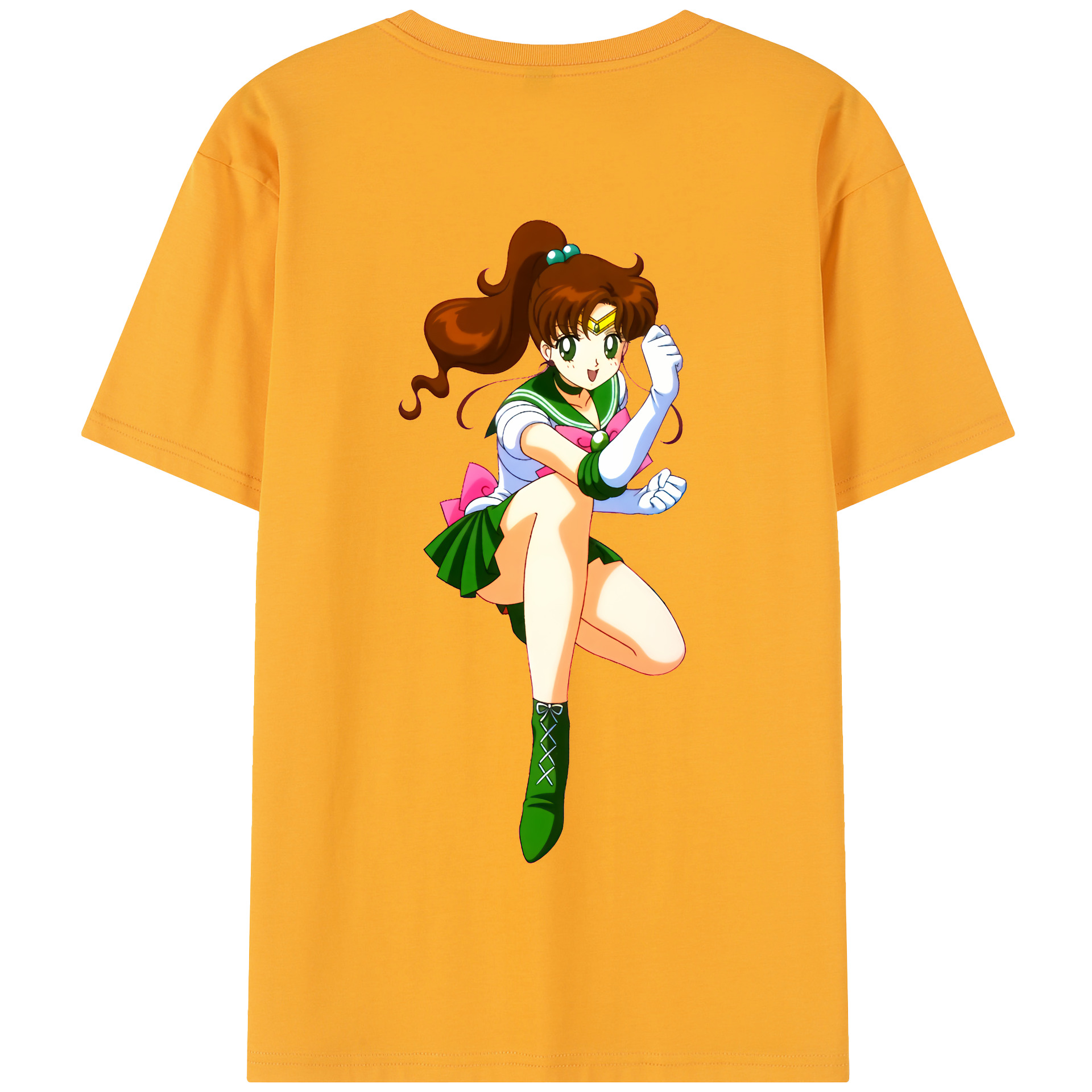 （画像用） 美少女戦士セーラームーン 木野 まこと きの まこと Sailor Moon Kino Makoto （セーラージュピター；Sailor Jupiter） 綿100％半袖Tシャツ（背面プリント）
