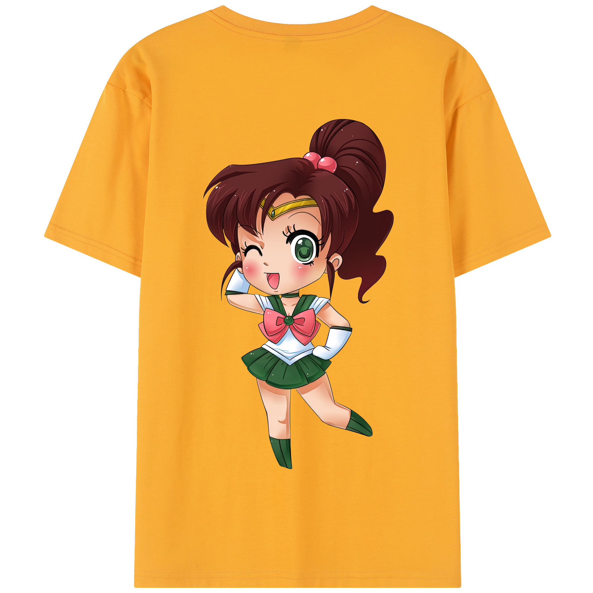 （画像用） 美少女戦士セーラームーン 木野 まこと きの まこと Sailor Moon Kino Makoto （セーラージュピター；Sailor Jupiter） 綿100％半袖Tシャツ（背面プリント）