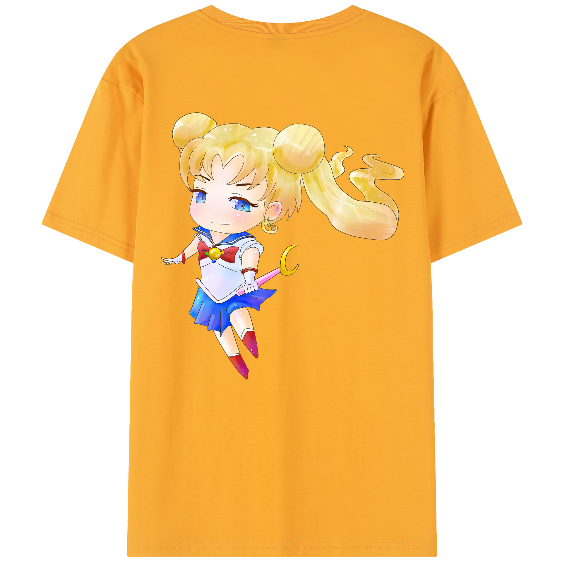 （画像用） 美少女戦士セーラームーン 愛野 美奈子 あいの みなこ Sailor Moon Aino Minako 綿100％半袖Tシャツ（背面プリント）